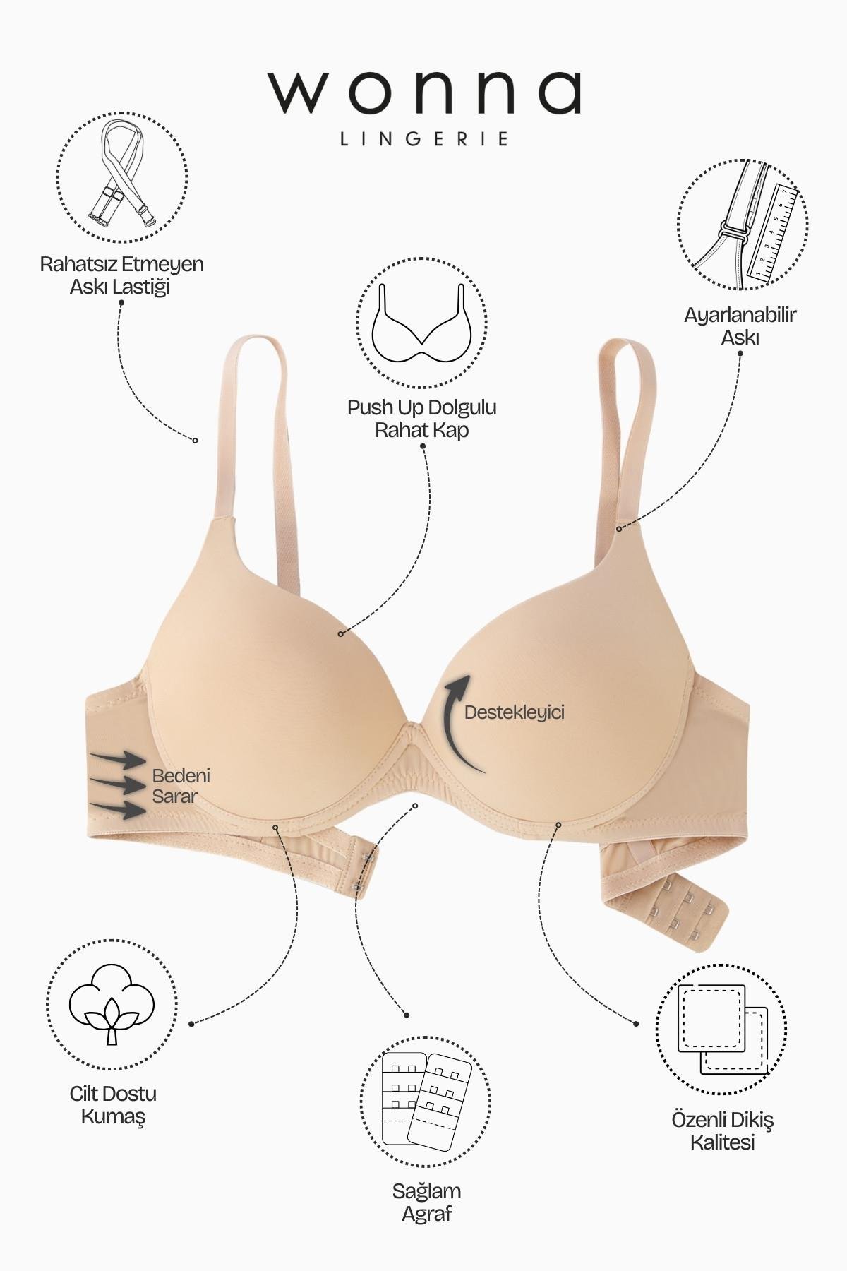 Mia Premium Basic 2223 Ten Push Up / Dolgulu Mikro Sütyen