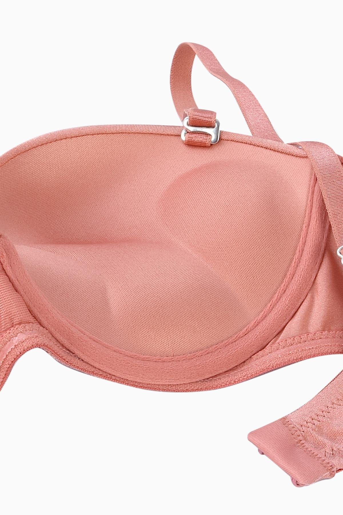 Olympos 2536 Gül Kurusu Double Push Up / Ekstra Dolgulu Straplez Mikro Basic Sütyen