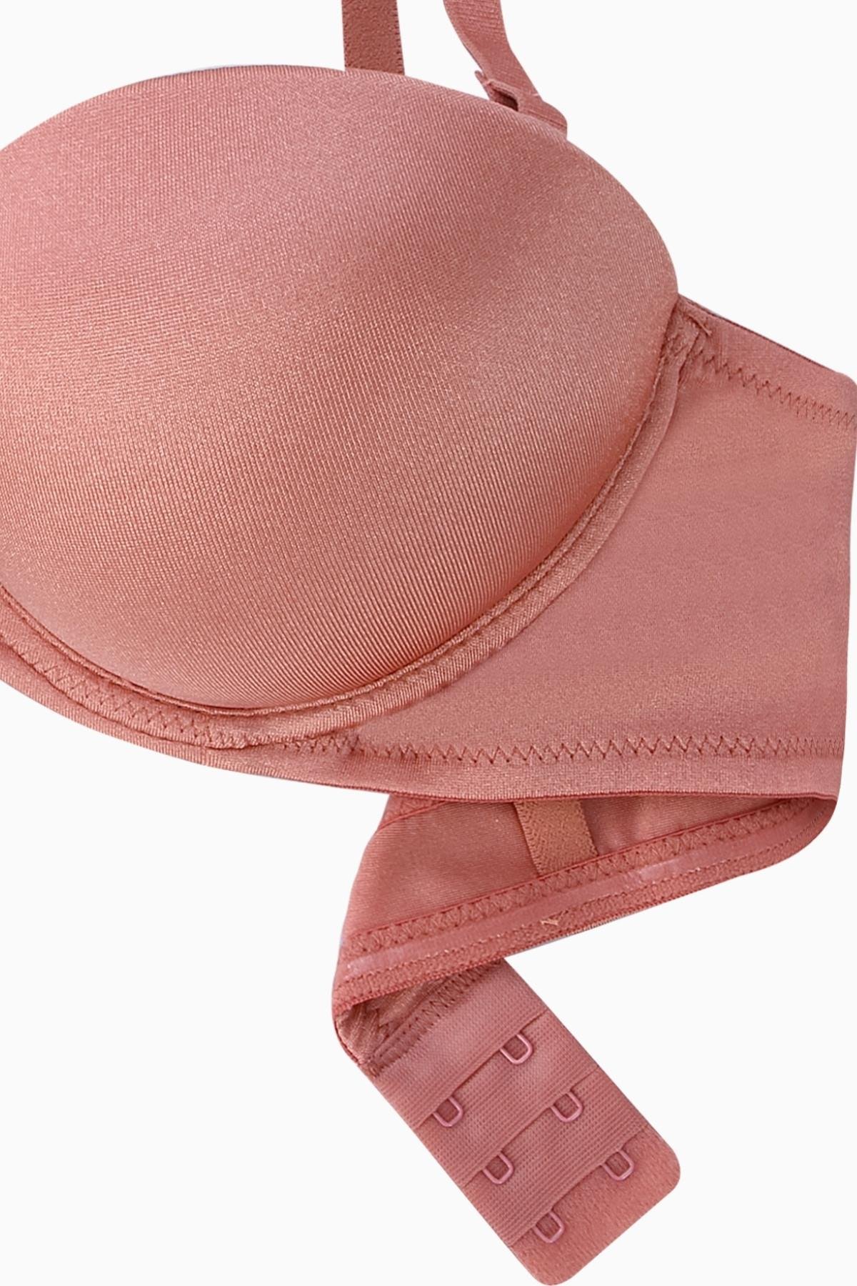 Olympos 2536 Gül Kurusu Double Push Up / Ekstra Dolgulu Straplez Mikro Basic Sütyen