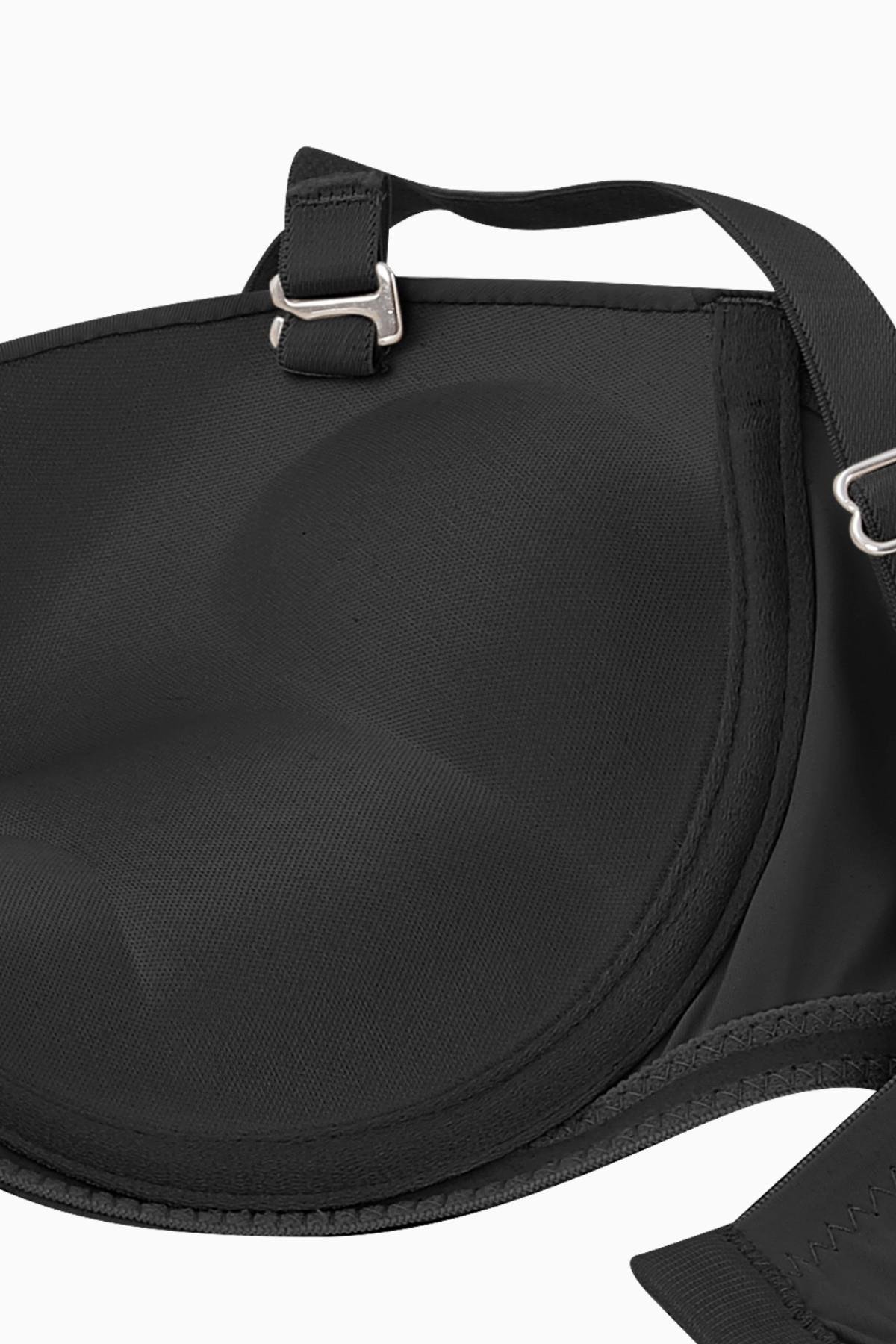 Olympos Premium Basic 2499 Siyah Double Push Up/Ekstra Dolgulu Midesiz Mikro Sütyen(Tak-Çıkar Askı)