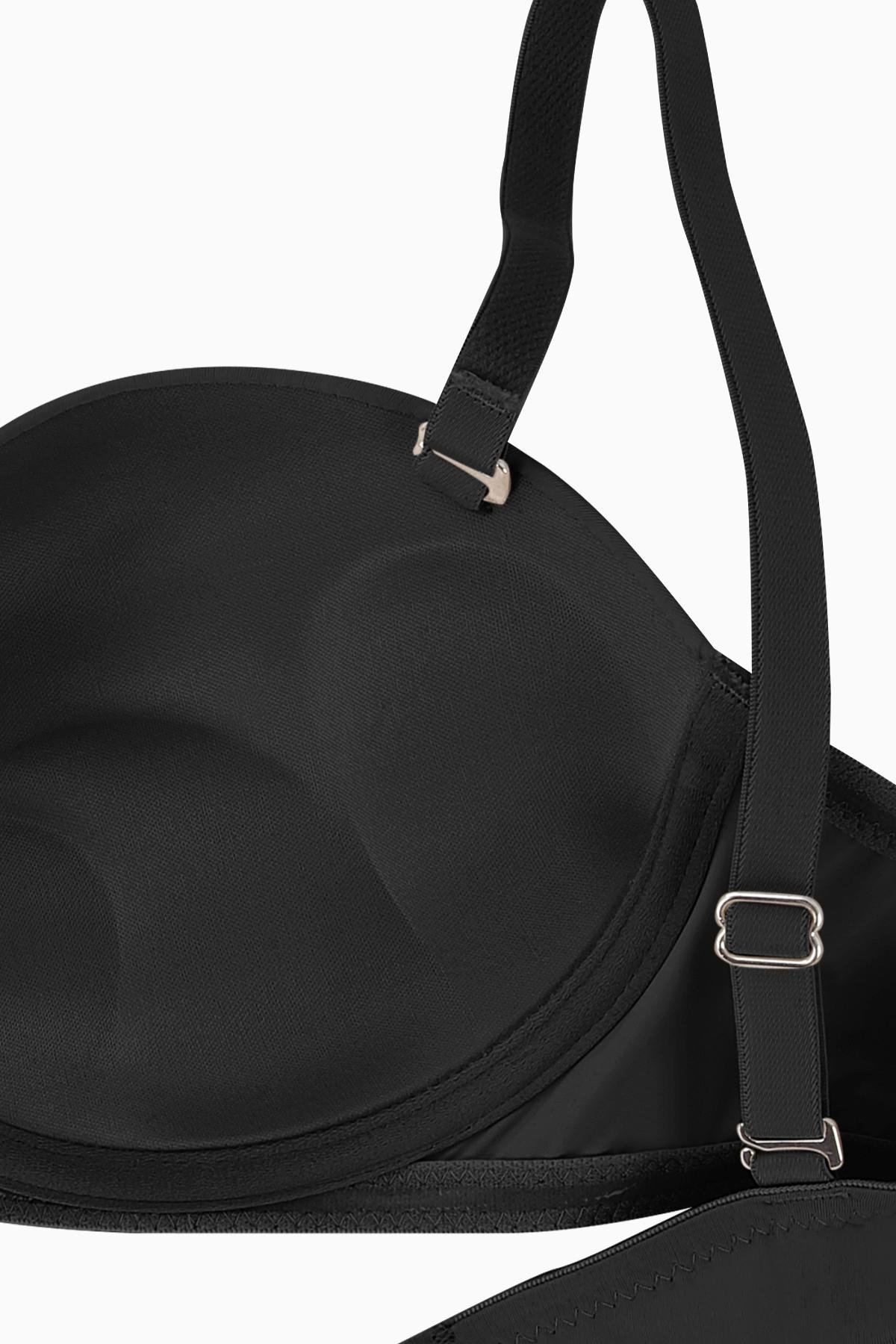 Olympos Premium Basic 2499 Siyah Double Push Up/Ekstra Dolgulu Midesiz Mikro Sütyen(Tak-Çıkar Askı)
