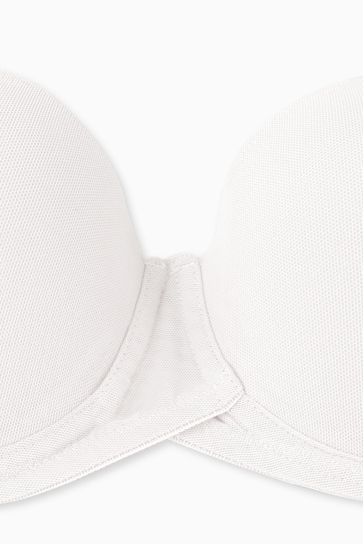 Rosali Premium Basic 2226 Ekru Soft Push Up / Yarı Dolgulu Mesh Kumaş Straplez Sütyen
