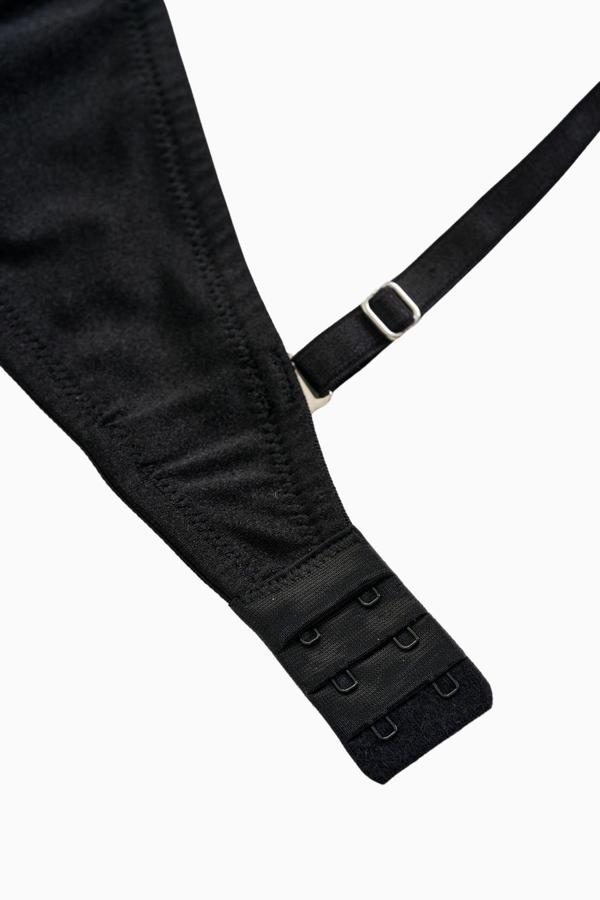 Rosali Tak-Çıkar Askılı Straplez Mikro Sütyen - Push Up, Dolgulu  - Basic - 2539 - Siyah