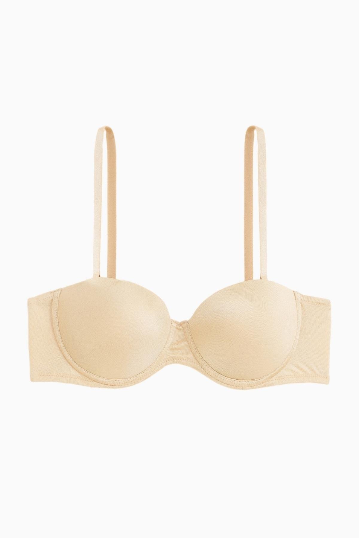 Rosali Tak-Çıkar Askılı Straplez Mikro Sütyen - Push Up, Dolgulu  - Basic - 2539 - Ten