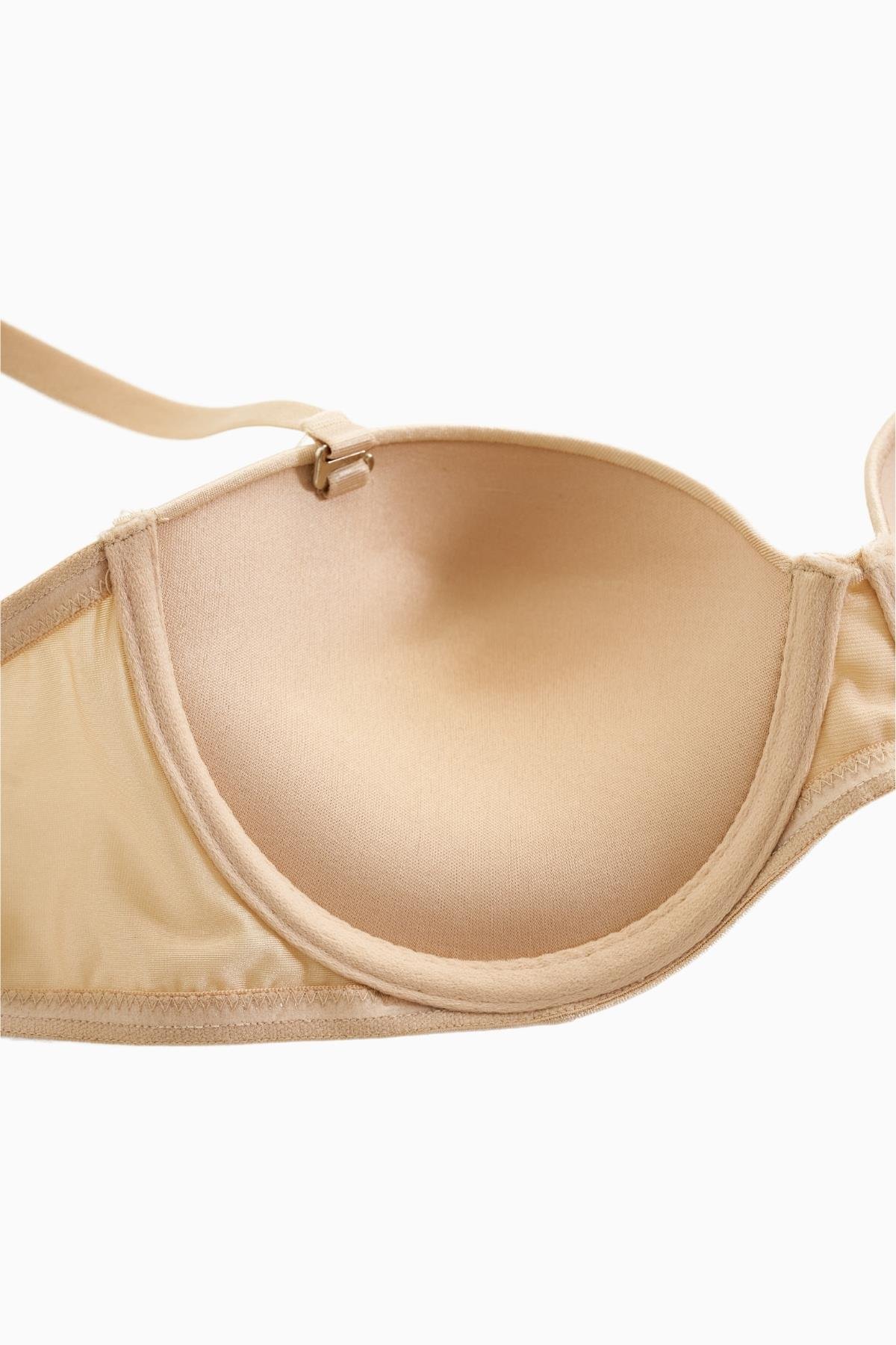 Rosali Tak-Çıkar Askılı Straplez Mikro Sütyen - Push Up, Dolgulu  - Basic - 2539 - Ten