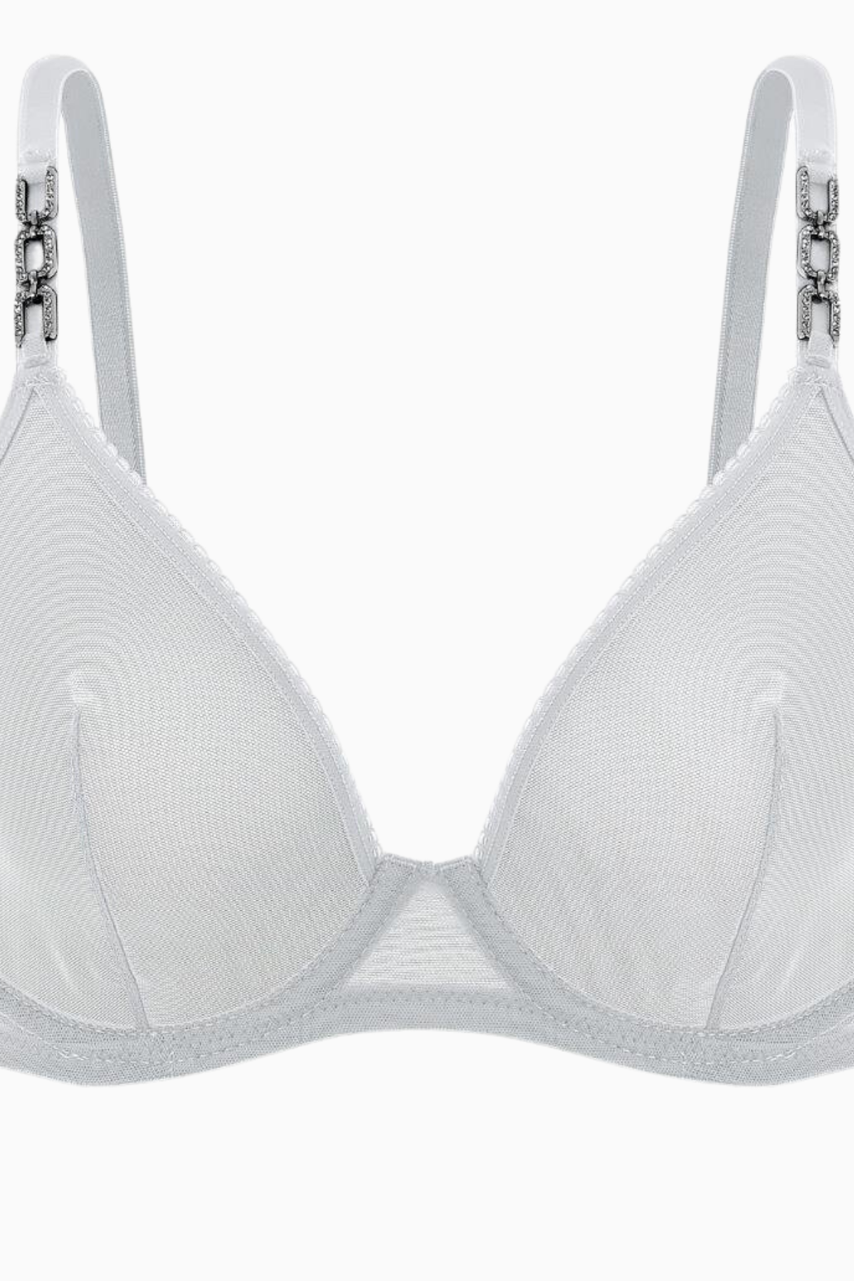 Tül Detaylı Sütyen - Dolgusuz, Kapsız - Fashion - 2565 - Ekru
