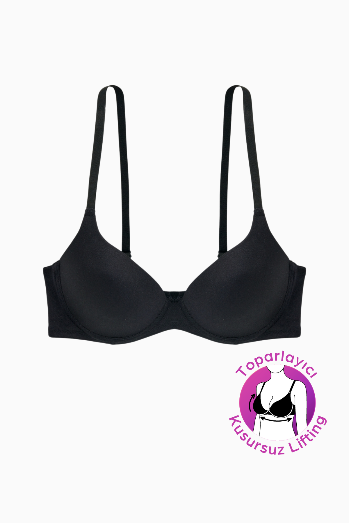 Wonna Mia - Dolgulu Push Up, Kusursuz Lifting Toparlayıcı Sütyen - Siyah - 2529