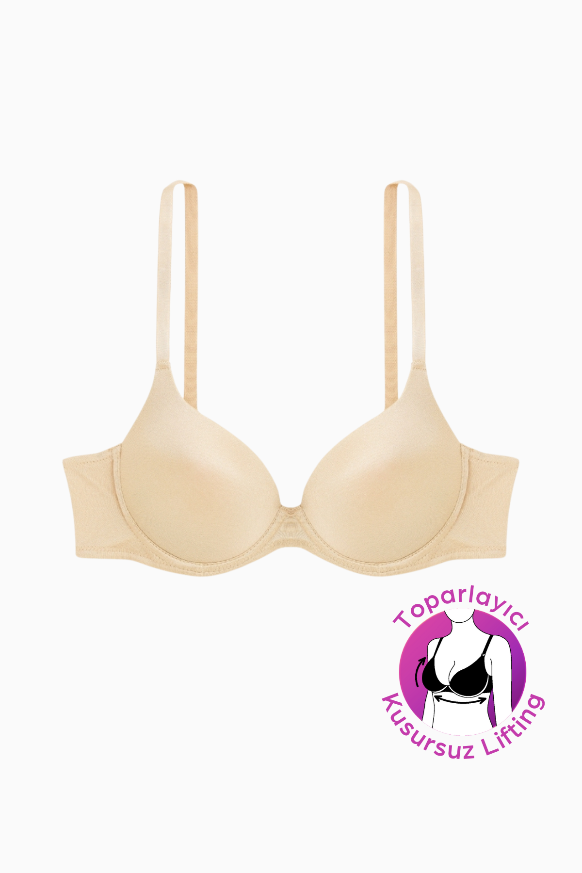 Wonna Mia - Dolgulu Push Up, Kusursuz Lifting Toparlayıcı Sütyen - Ten - 2529