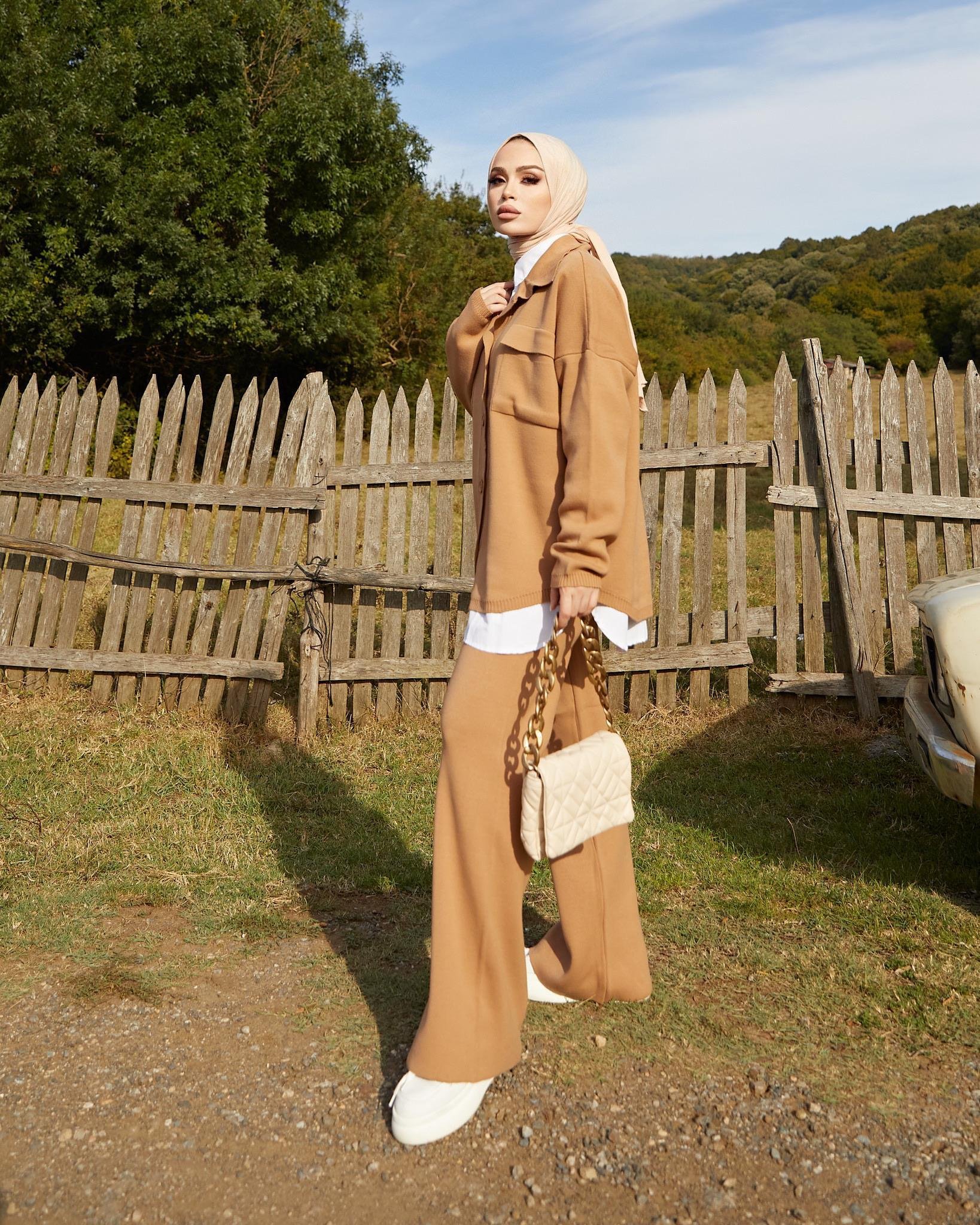 CAMEL Çelik Örme Triko Cepli Takım