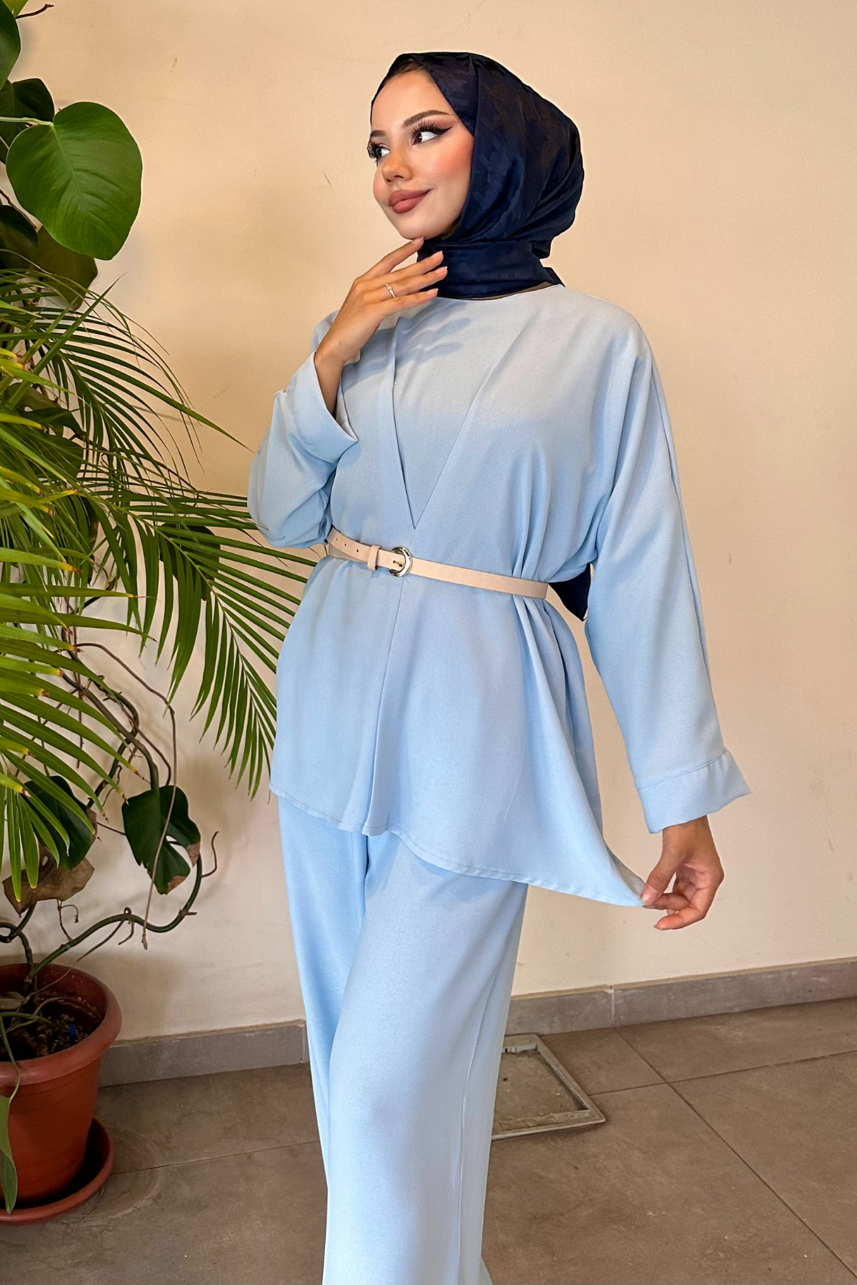 Dubai Krep Körüklü Takım BEBE MAVİ