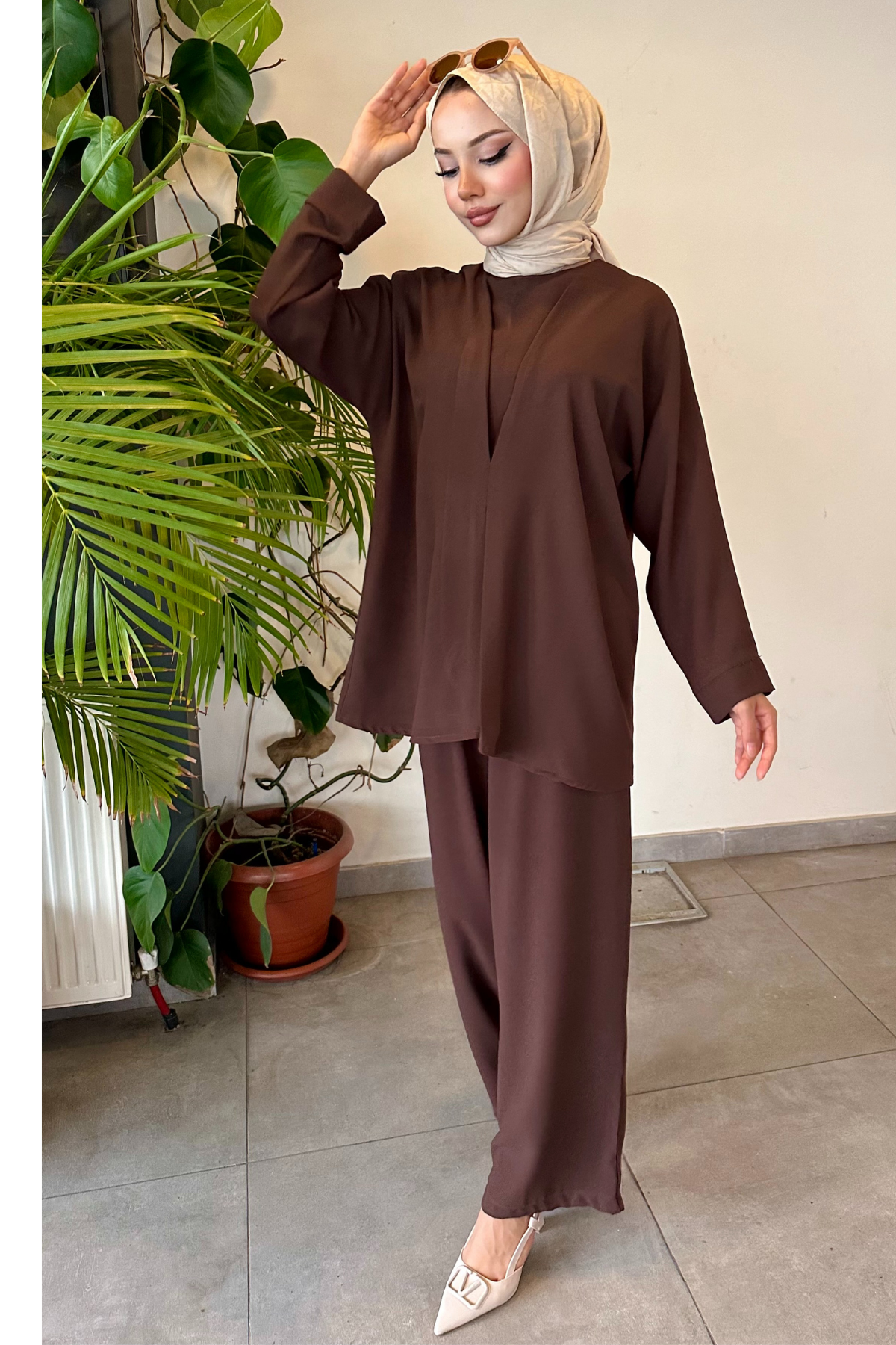 Dubai Krep Körüklü Takım KAHVE