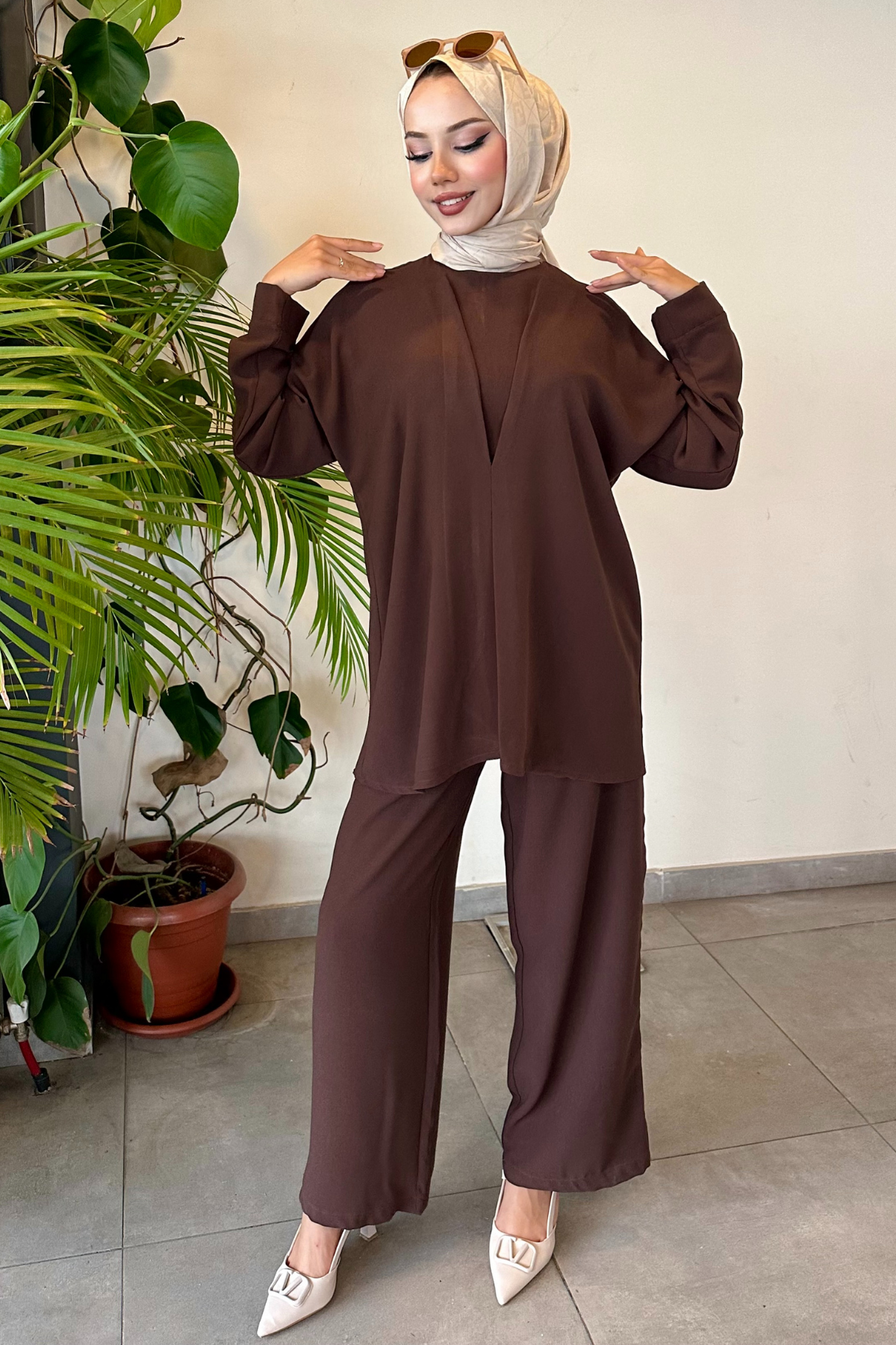 Dubai Krep Körüklü Takım KAHVE