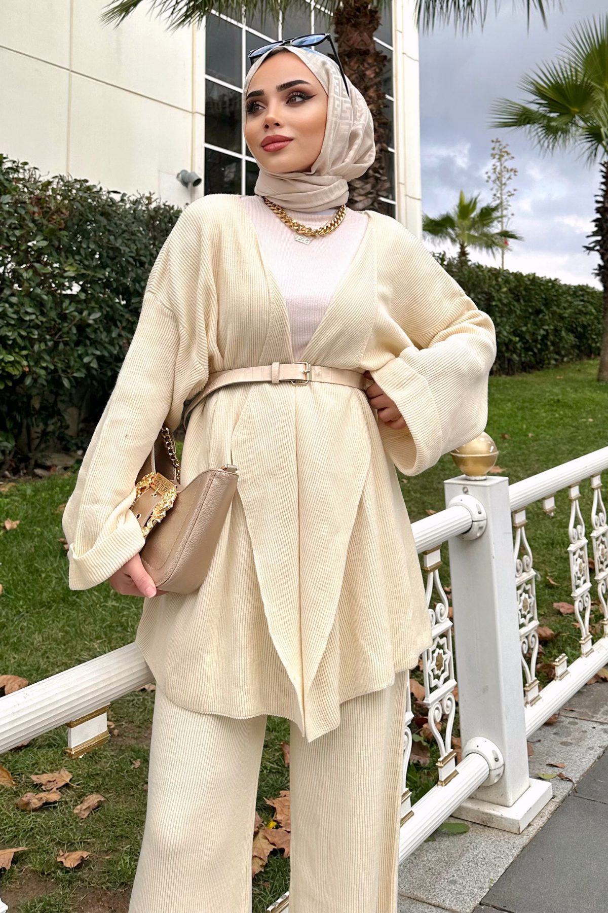 Kimonolu Triko Takım BEJ