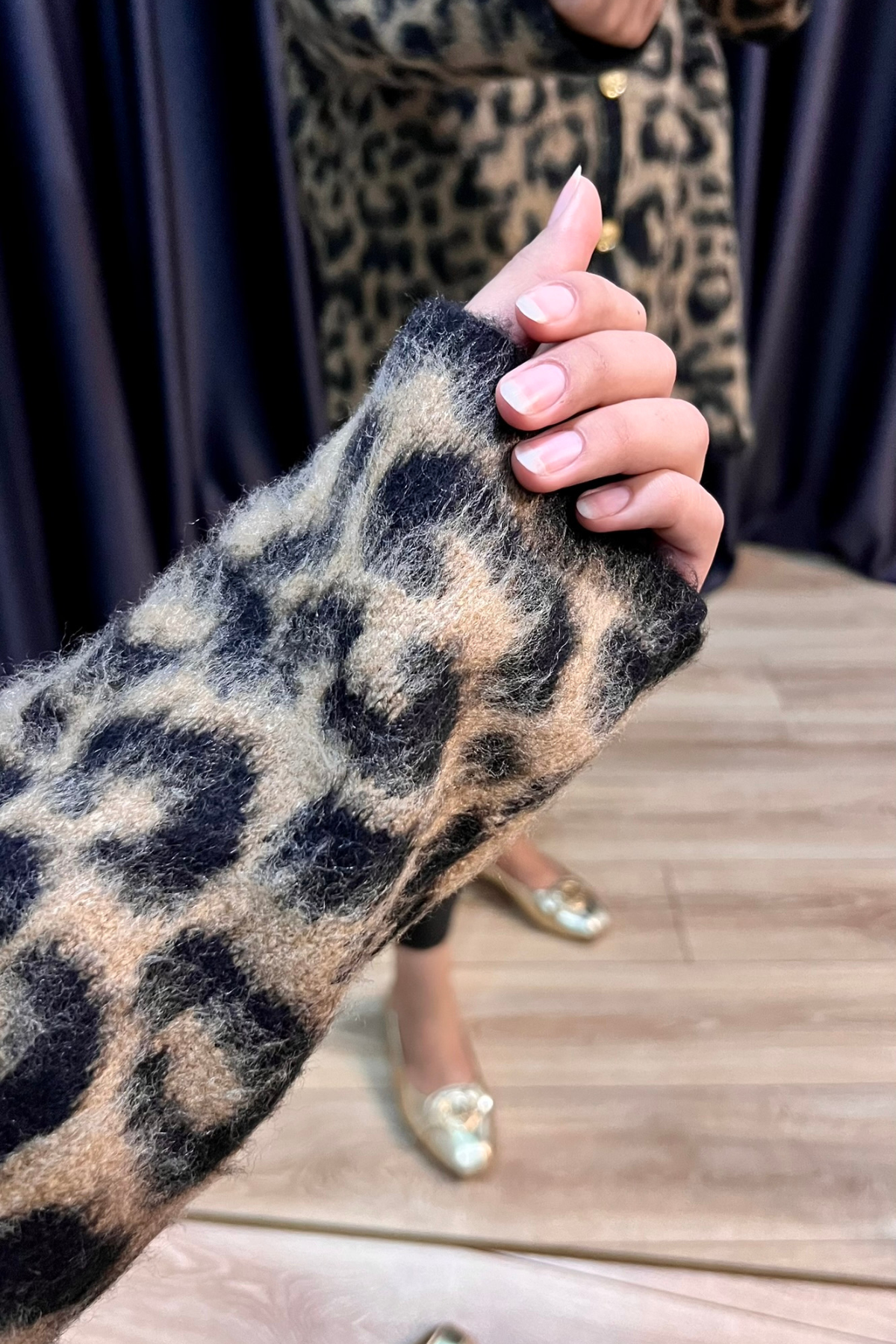 Kırçıllı Yün Leopar Hırka