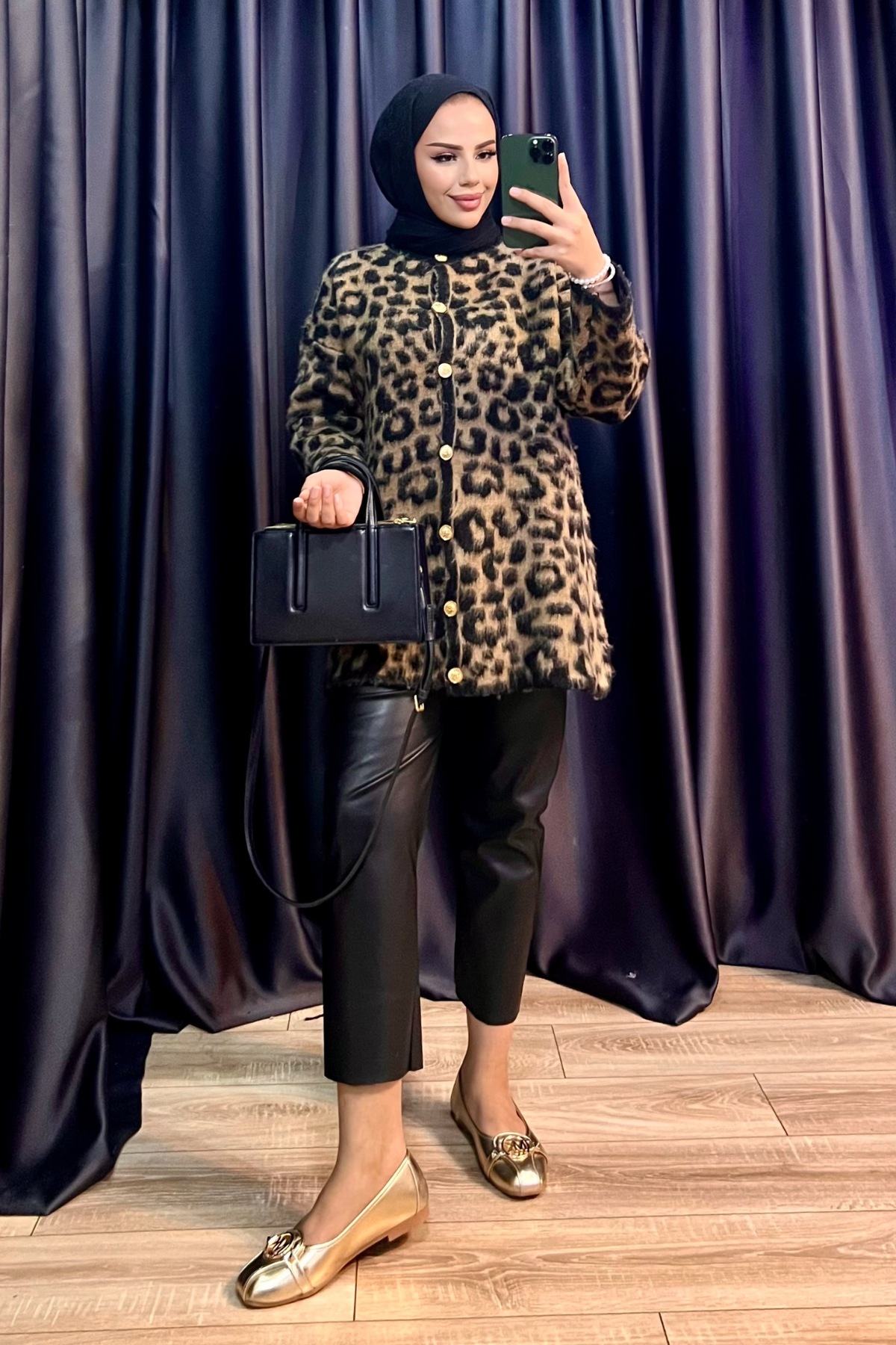 Kırçıllı Yün Leopar Hırka