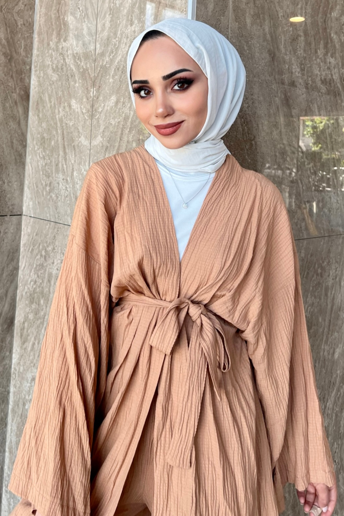 Müslin Kimono Takım VİZON