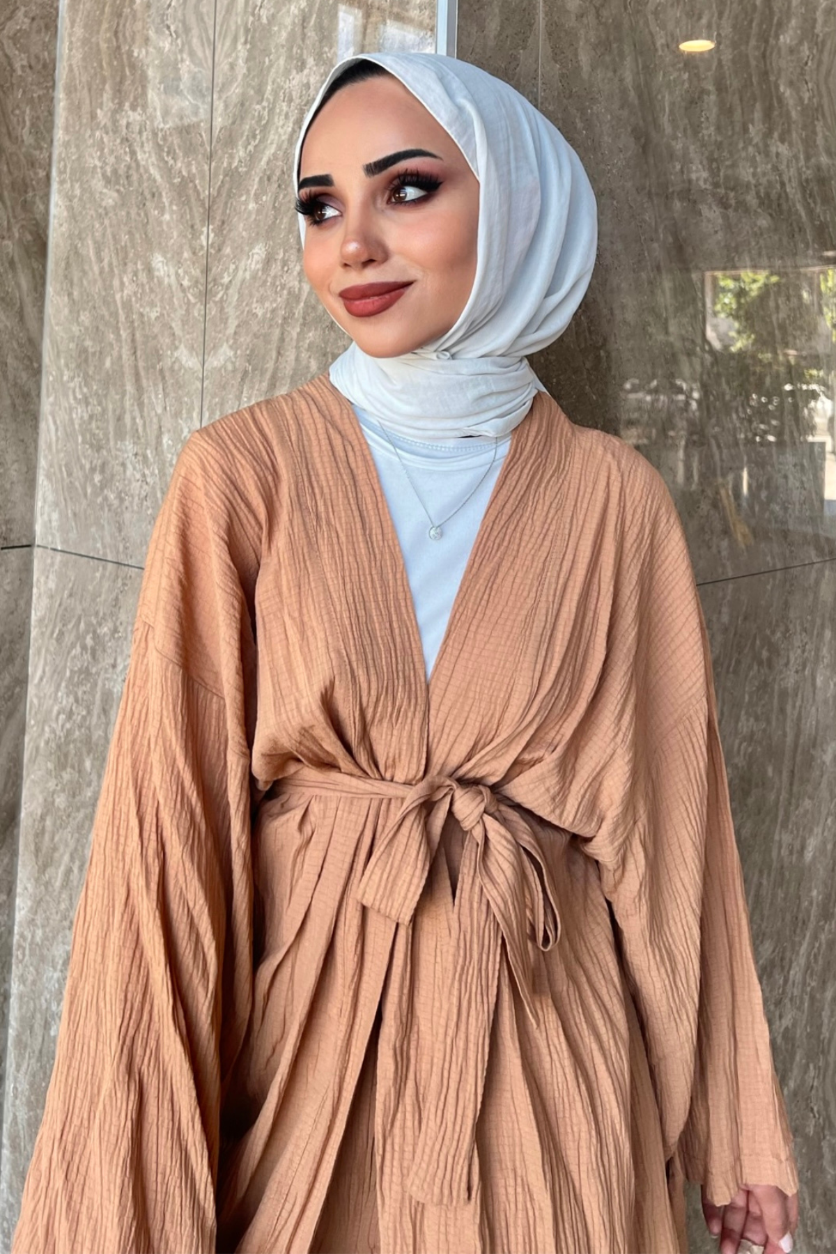 Müslin Kimono Takım VİZON