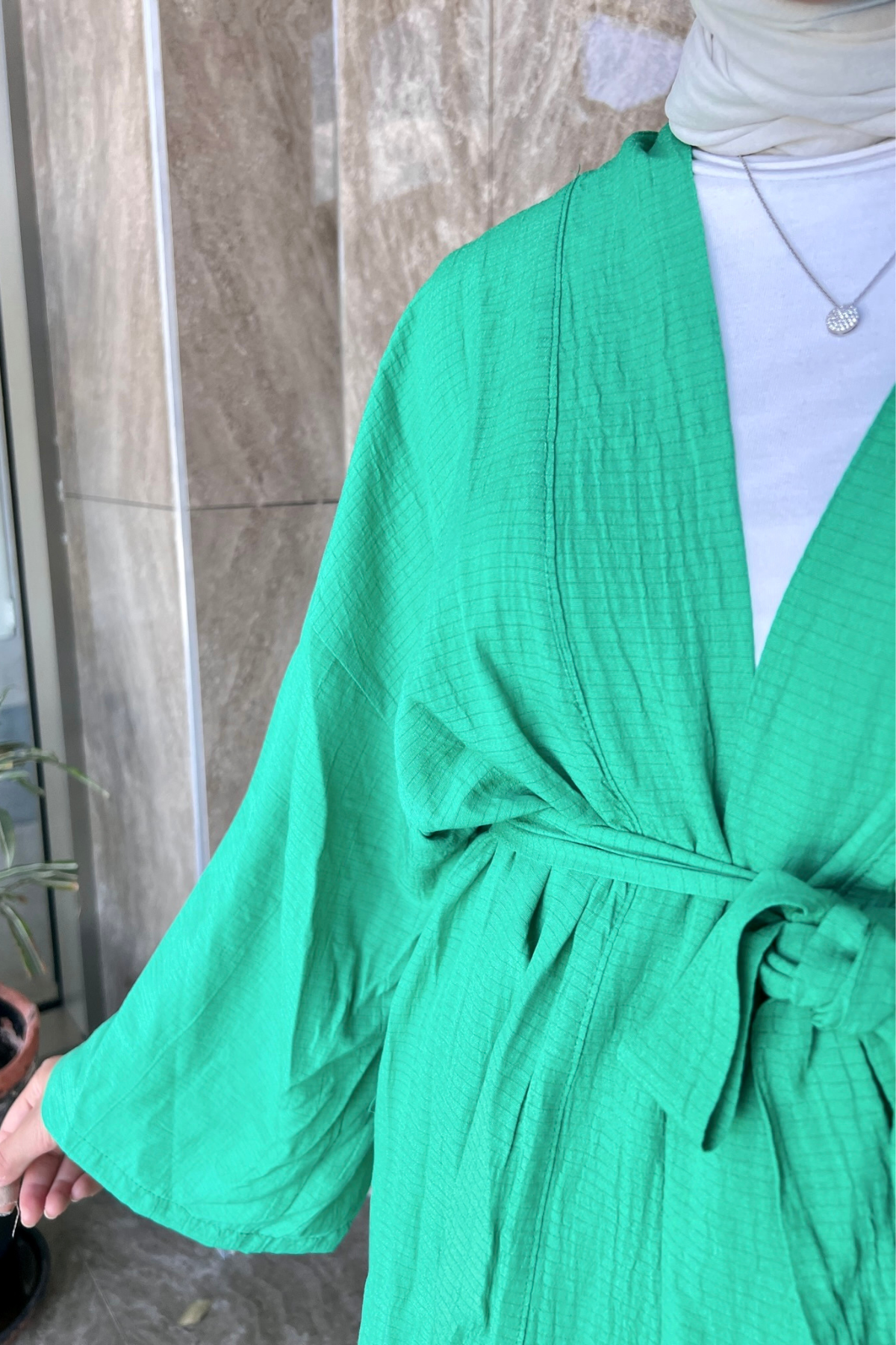 Müslin Kimono Takım YEŞİL