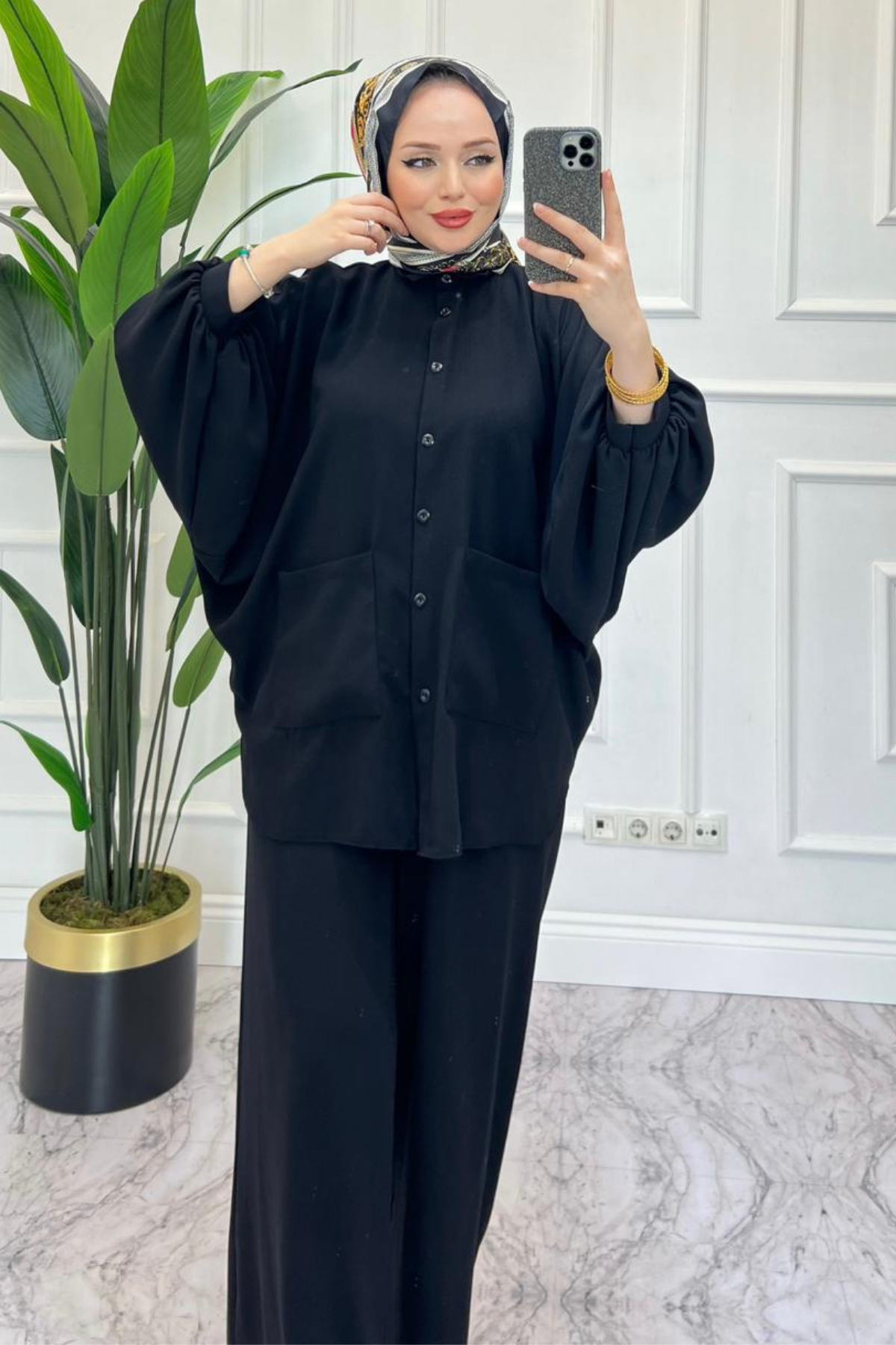 Perla Cepli Oversize Takım SİYAH