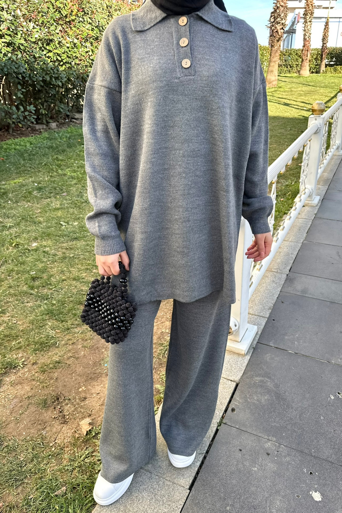 Polo Yaka Triko Takım GRİ