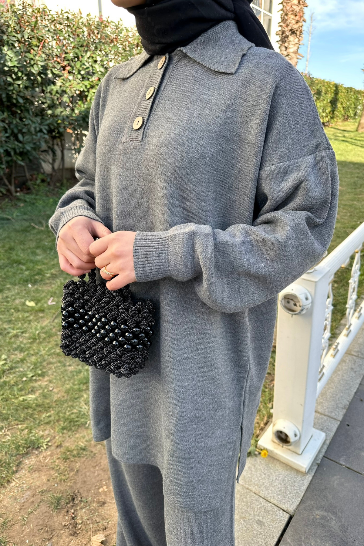Polo Yaka Triko Takım GRİ