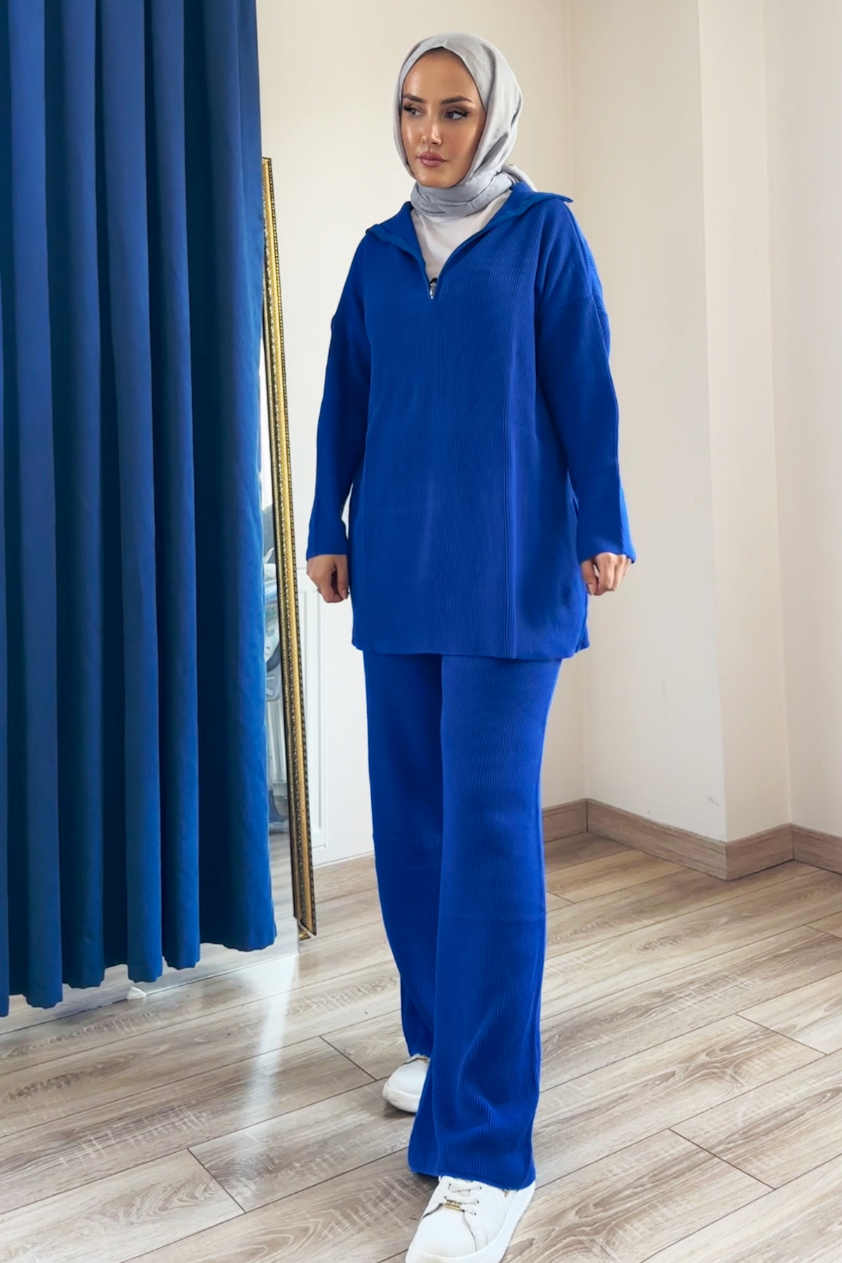Premium Fermuarlı Triko Takım SAKS