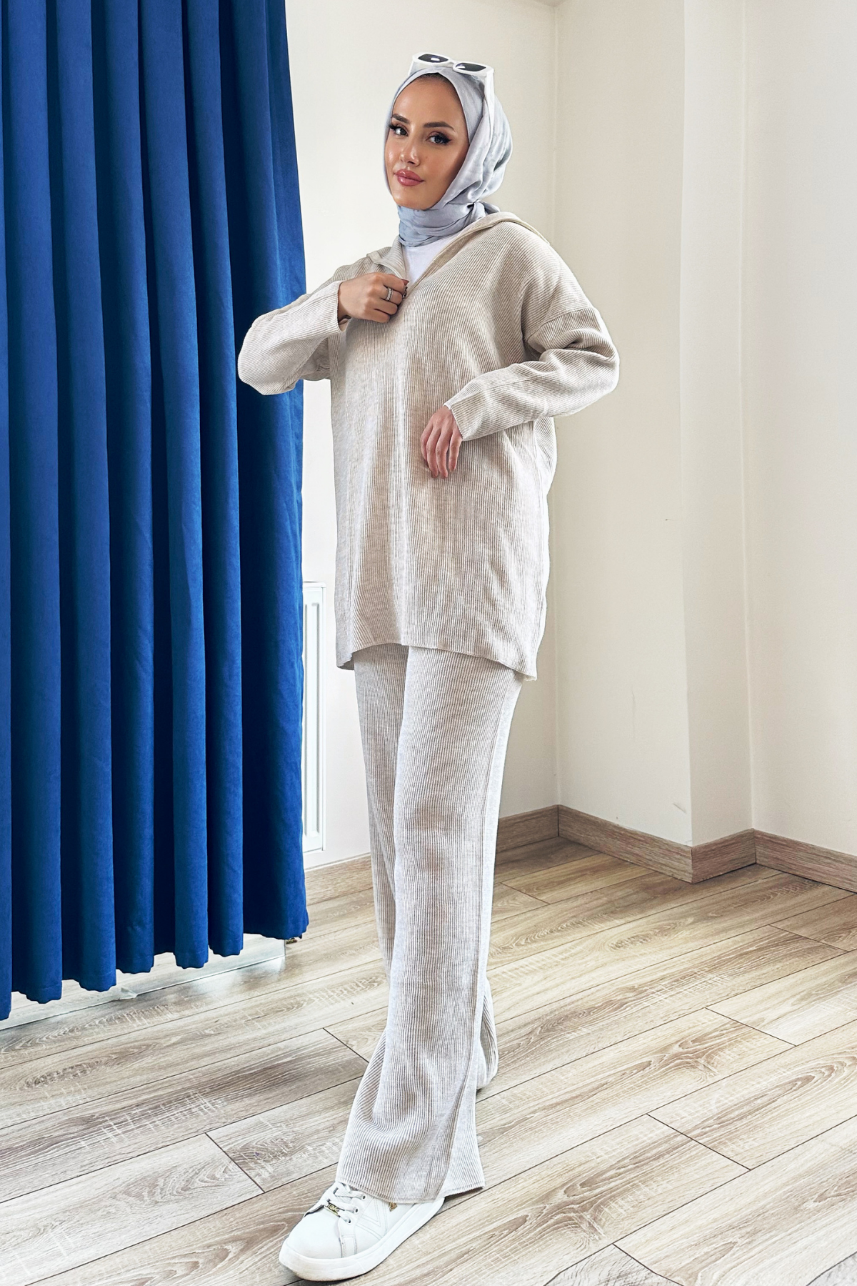 Premium Fermuarlı Triko Takım TAŞ