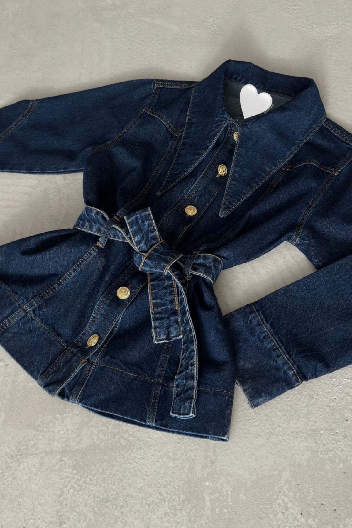 Yaka Detay Denim Ceket