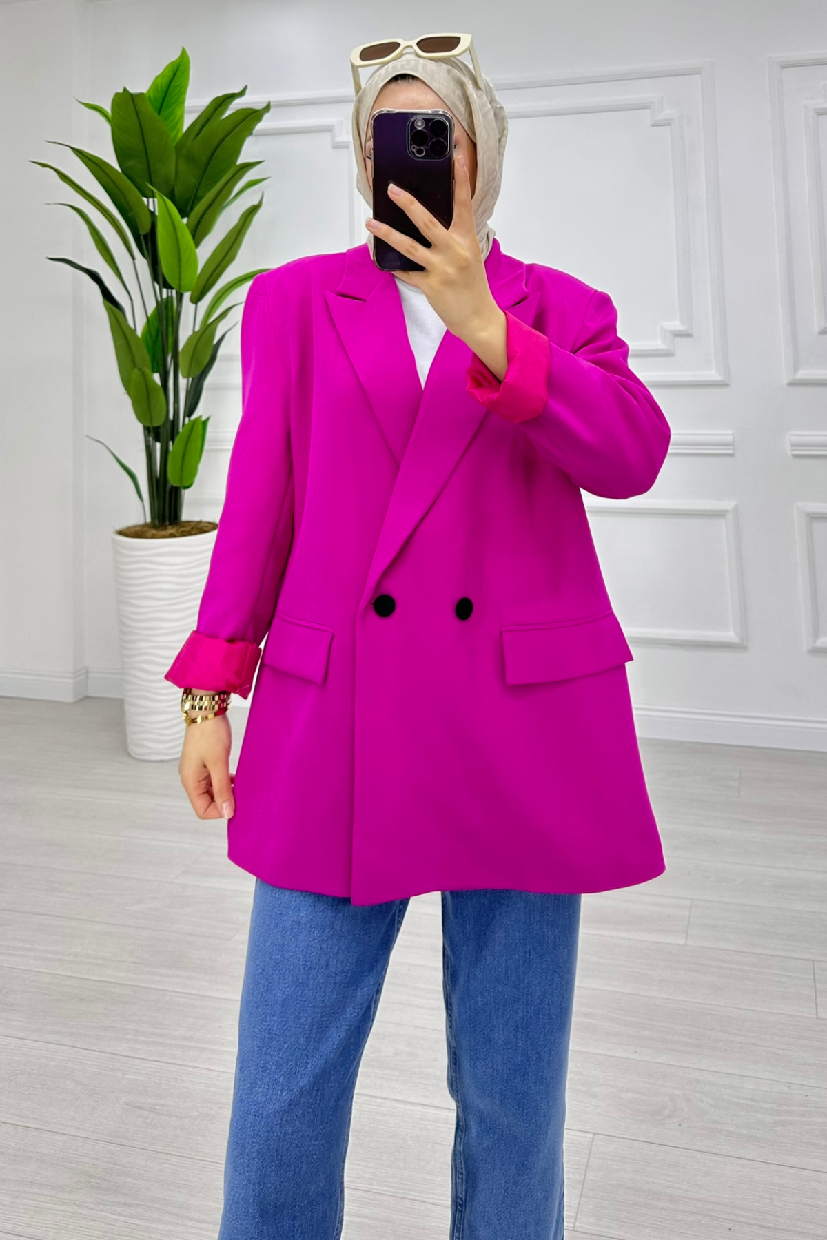 Zra Model Blazer Ceket FUŞYA