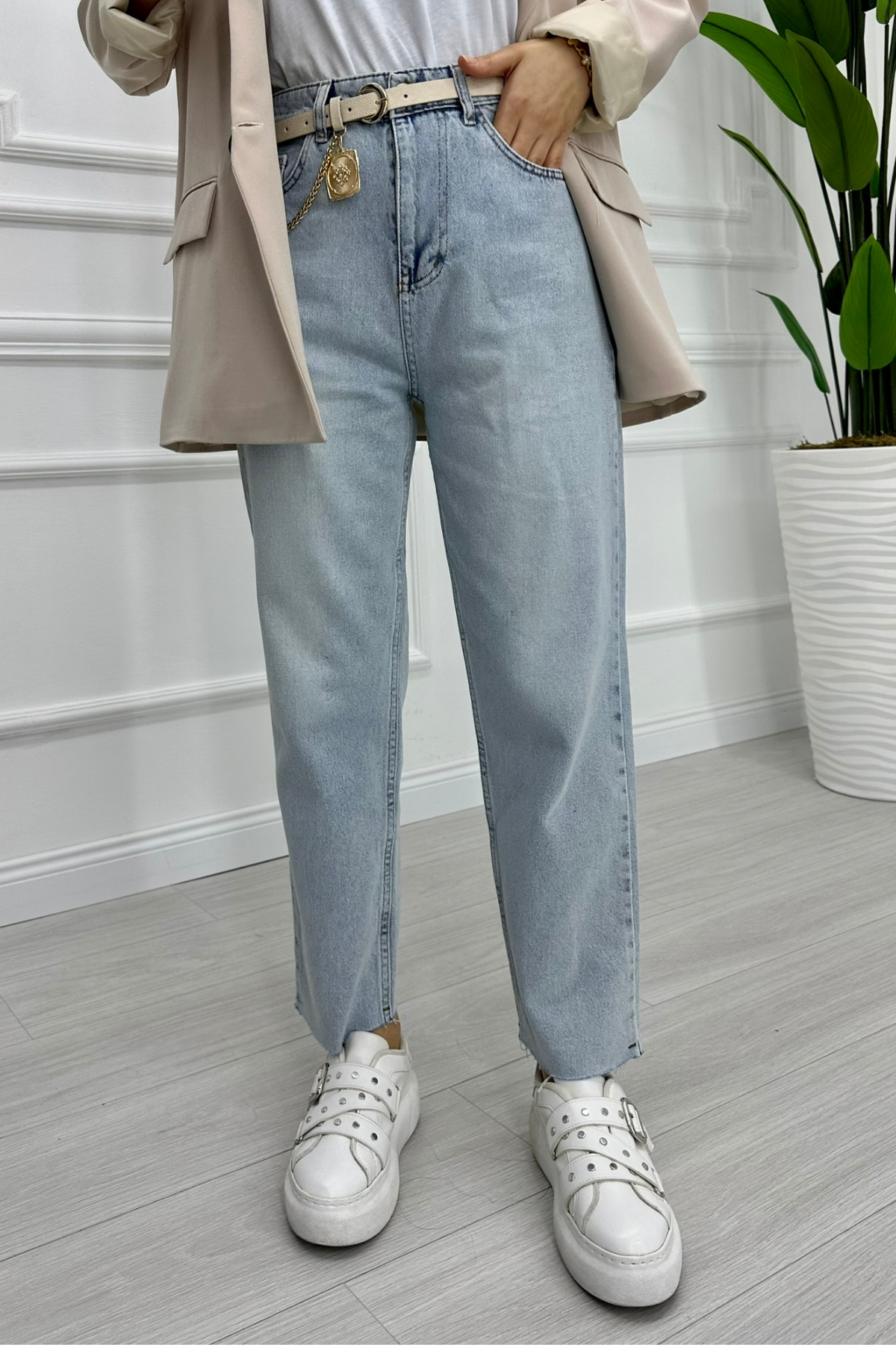 Zra Straight Jean BUZ MAVİ