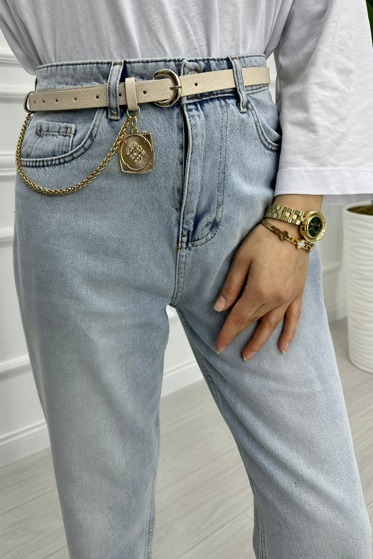 Zra Straight Jean BUZ MAVİ