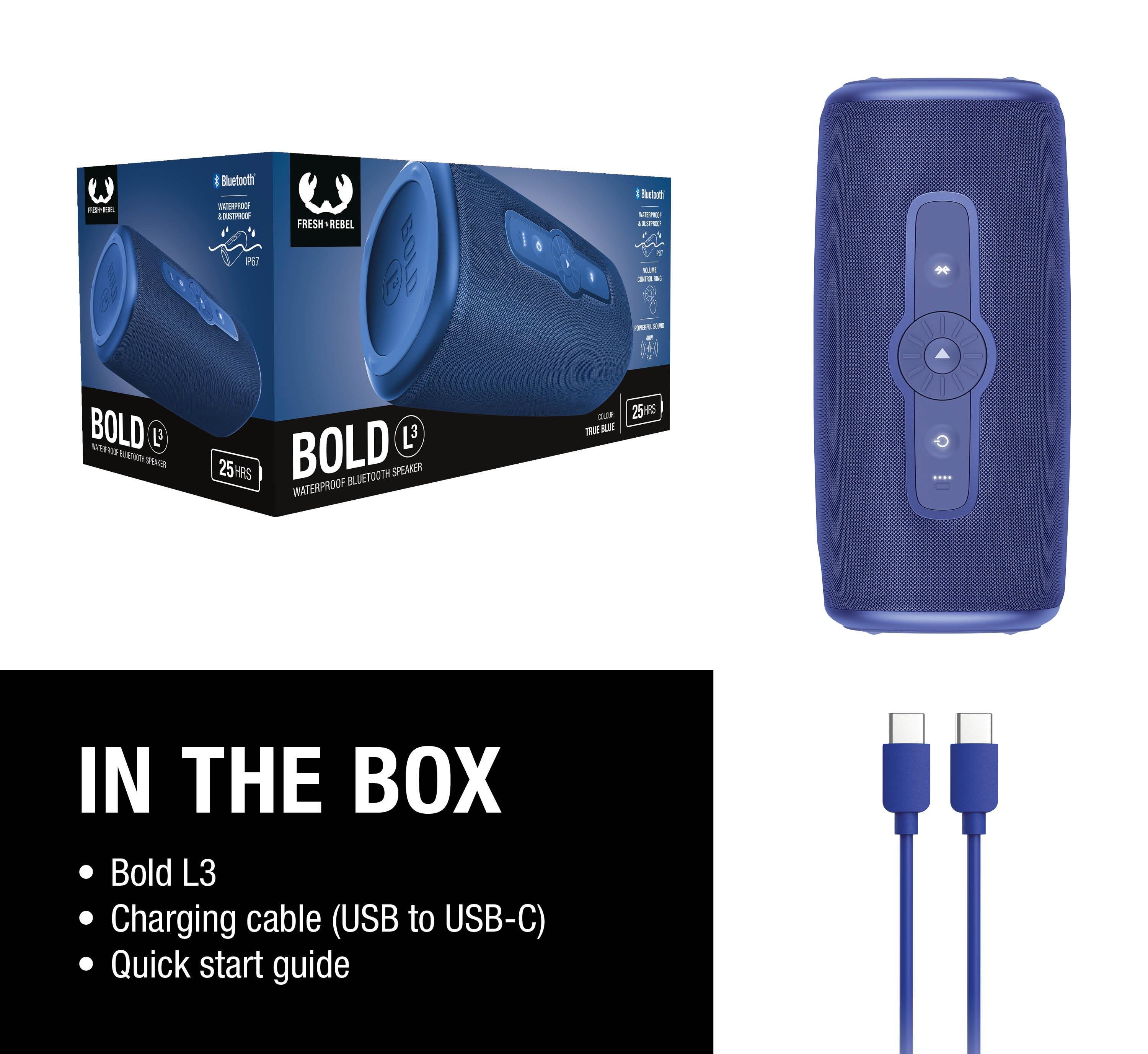 BOLD L3 Taşınabilir 40W Bluetooth Hoparlör Gerçek Mavi 