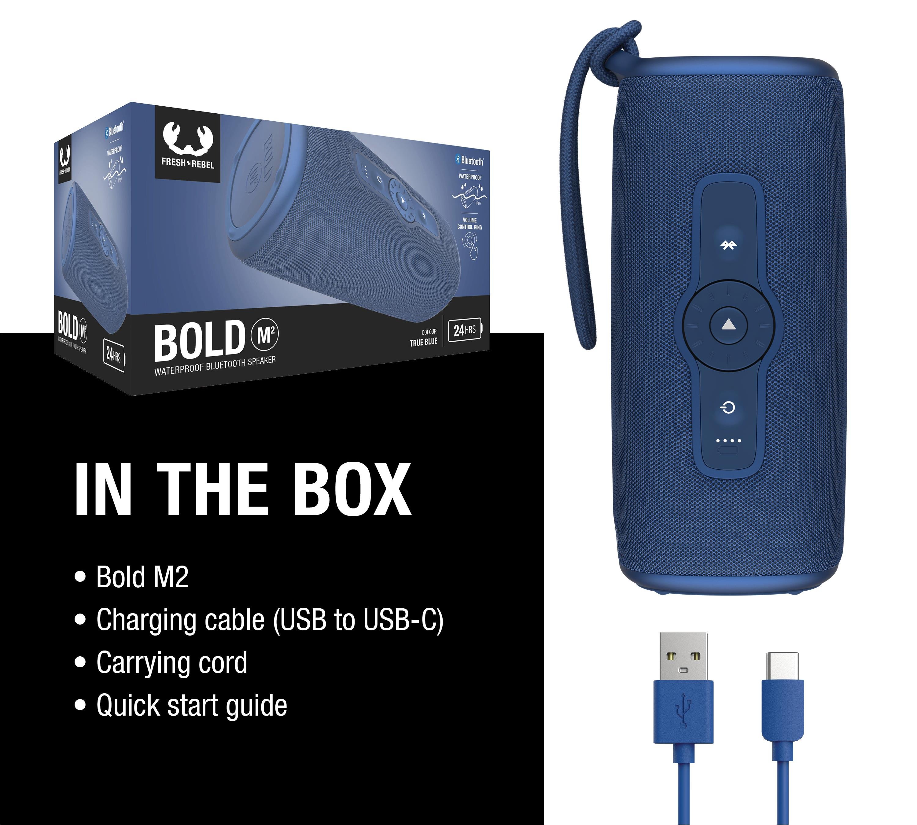 Bold M2 Taşınabilir 30W Bluetooth Hoparlör Gerçek Mavi