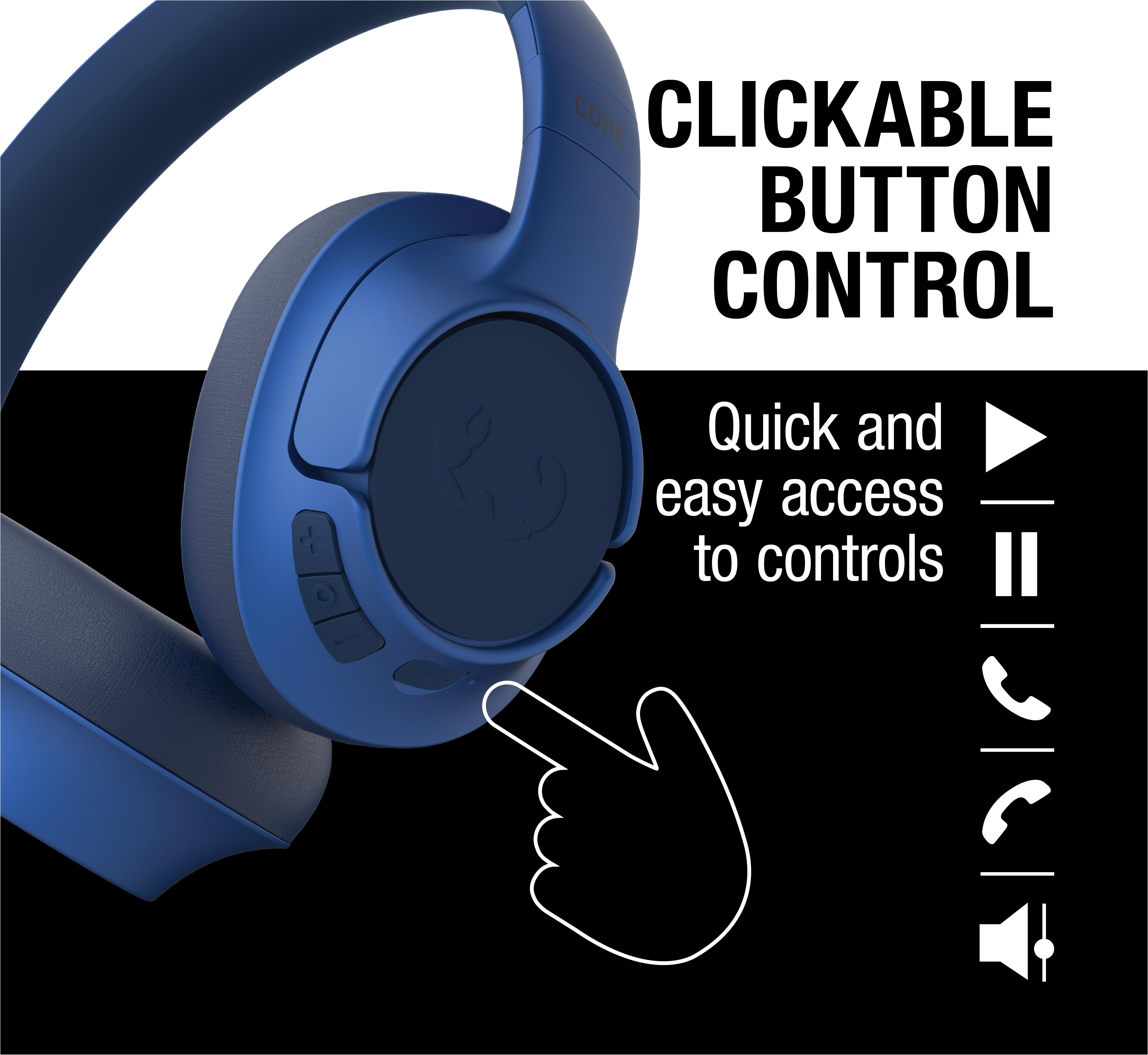 Clam Core  Kulak Üstü Kablosuz Bluetooth Kulaklık Gerçek Mavi