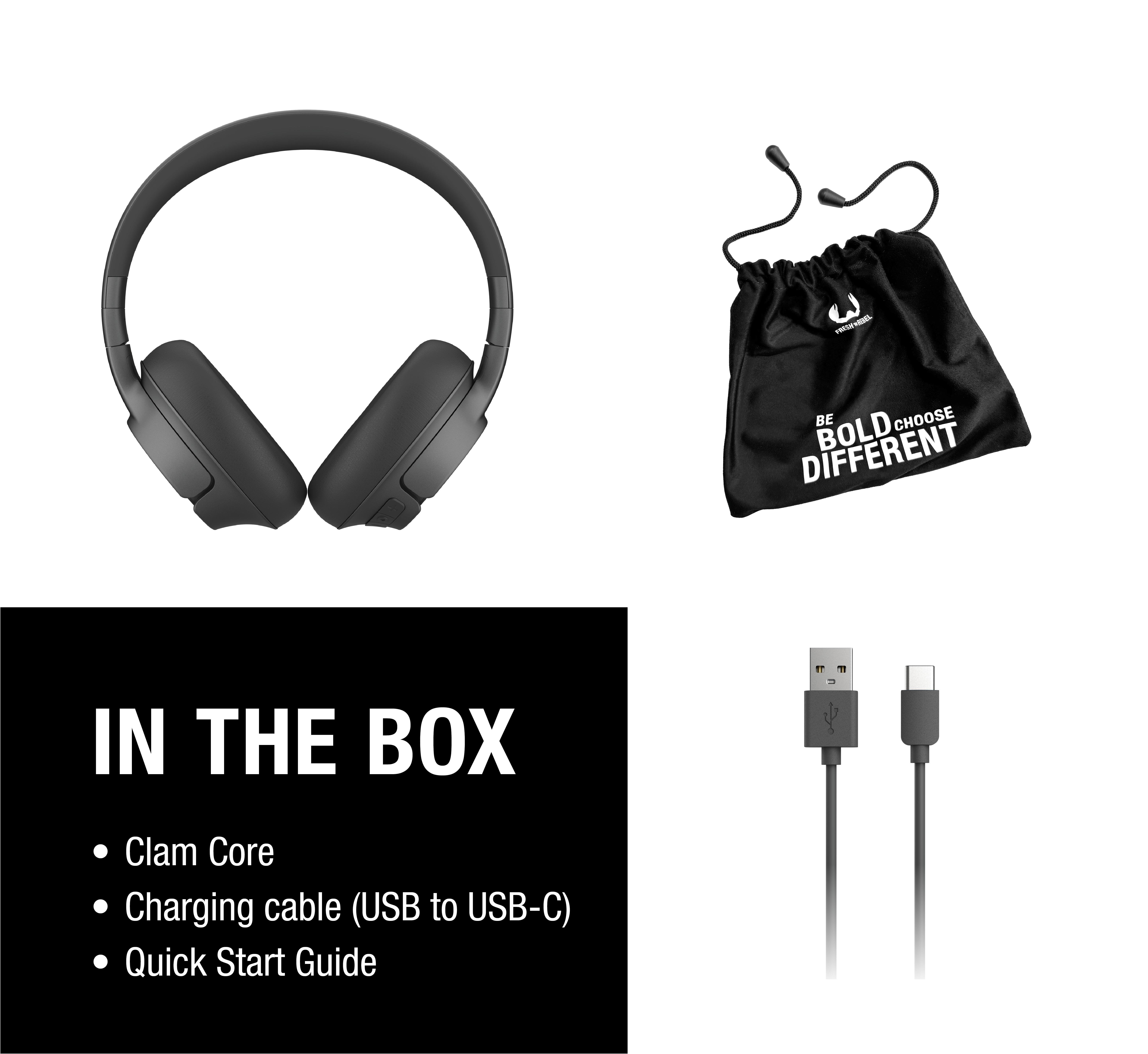 Clam Core  Kulak Üstü Kablosuz Bluetooth Kulaklık Fırtına Grisi