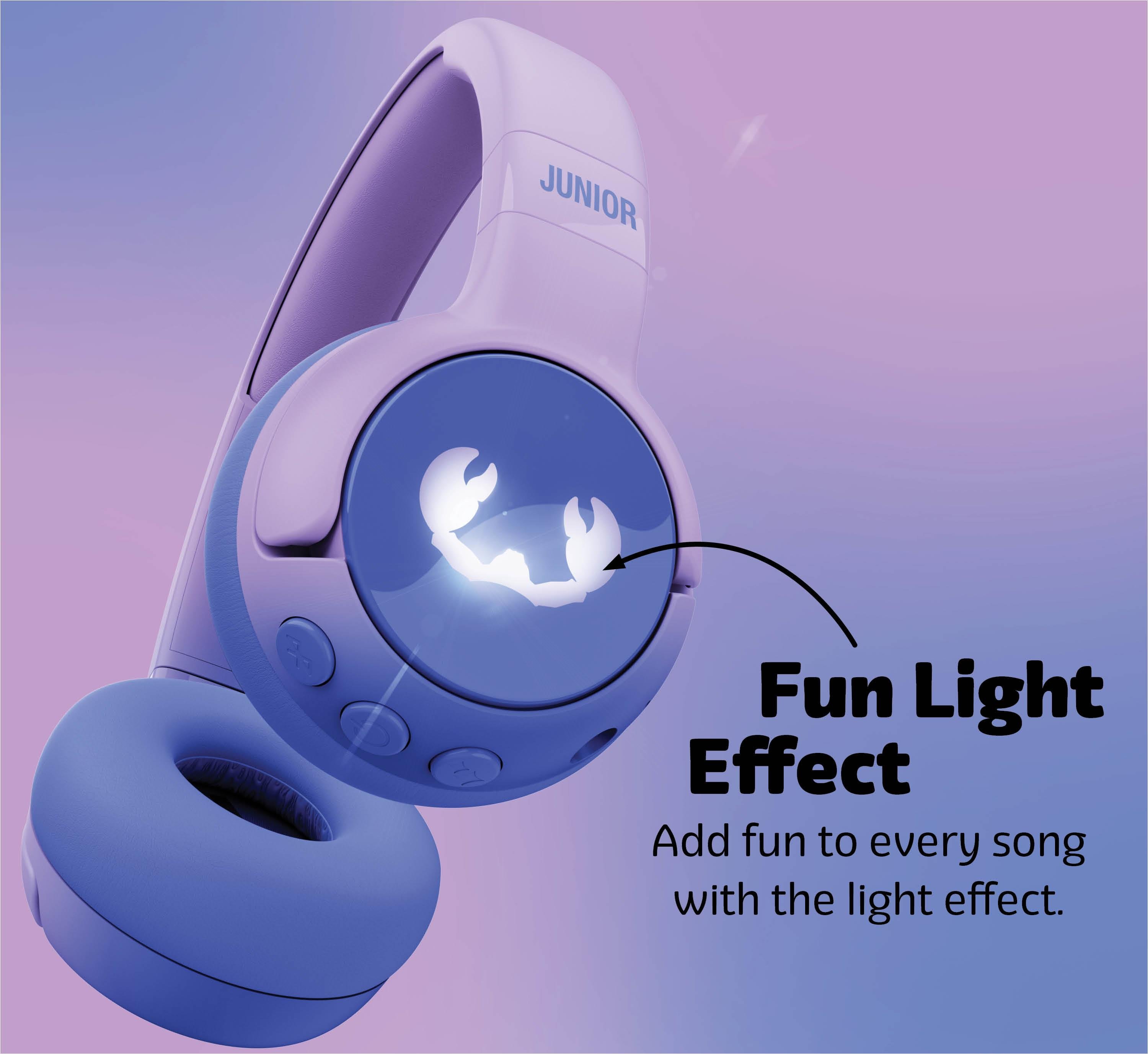 Code Junior Çocuk Kulak Üstü Kablosuz Bluetooth Kulaklık Mor Galaksi