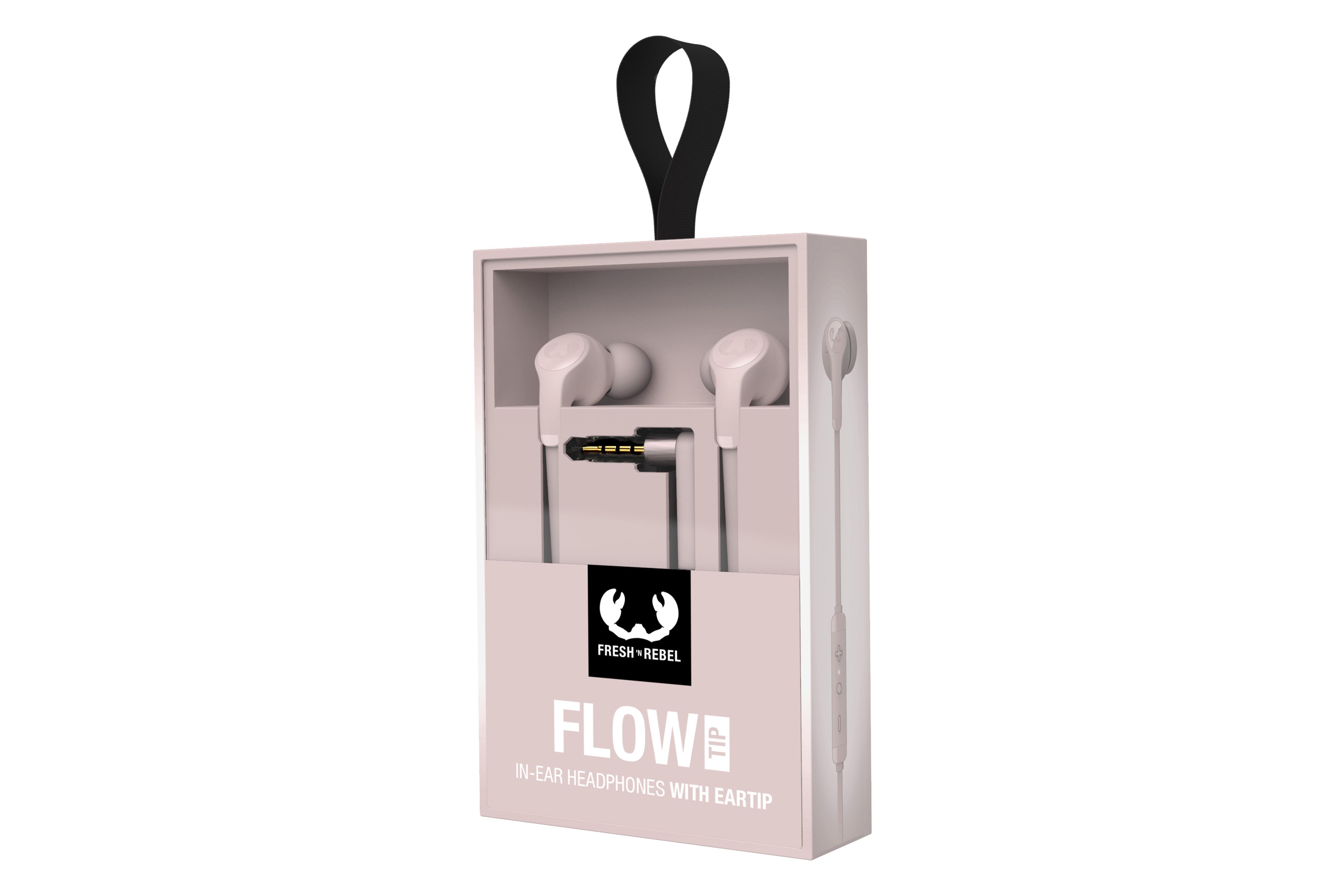 Flow Tip Silikonlu Kulak İçi Kablolu Kulaklık Pudra Pembesi