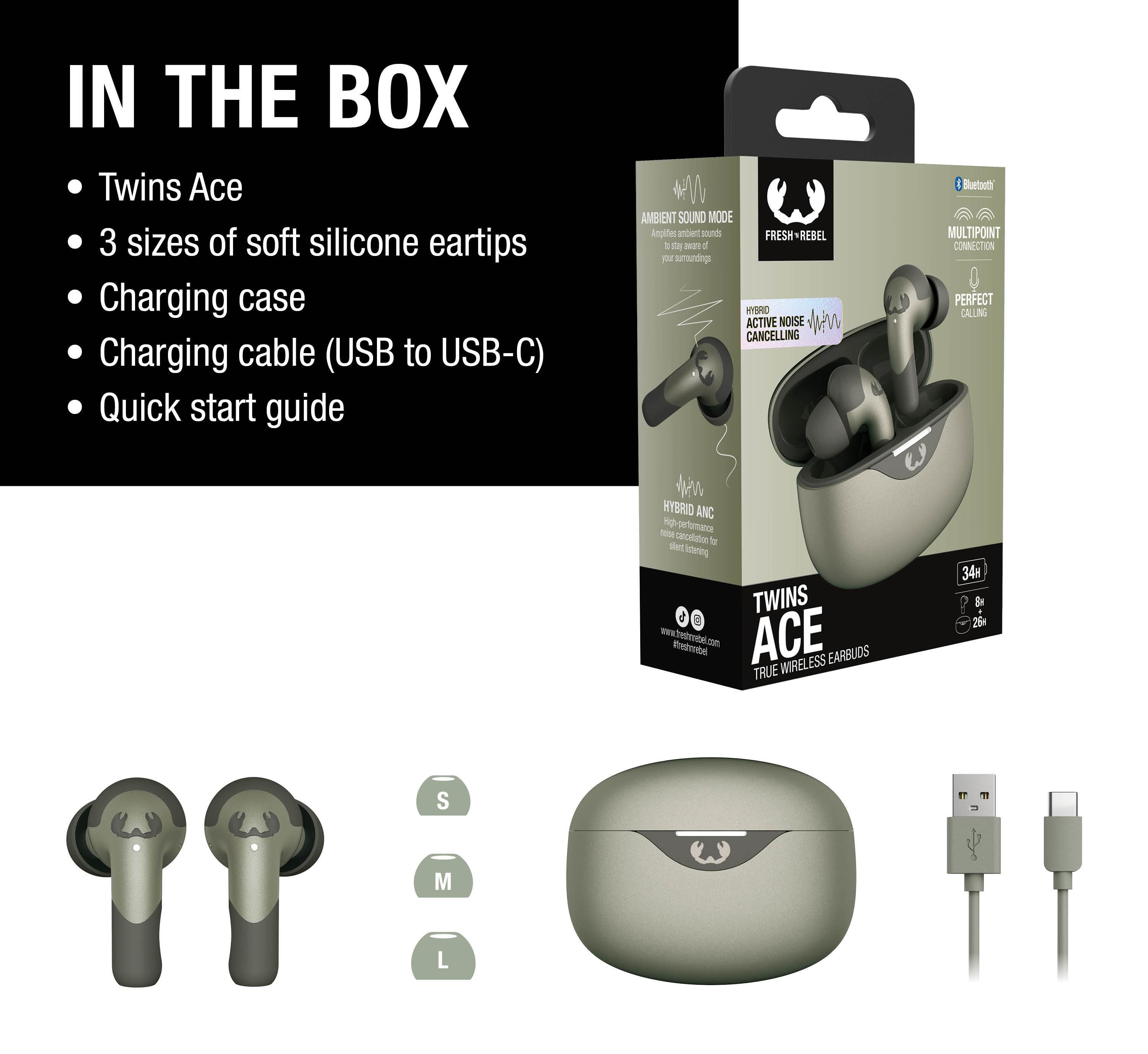 Twins Ace TWS Hybrid ANC Bluetooth Kulak İçi Kulaklık Çağla Yeşili