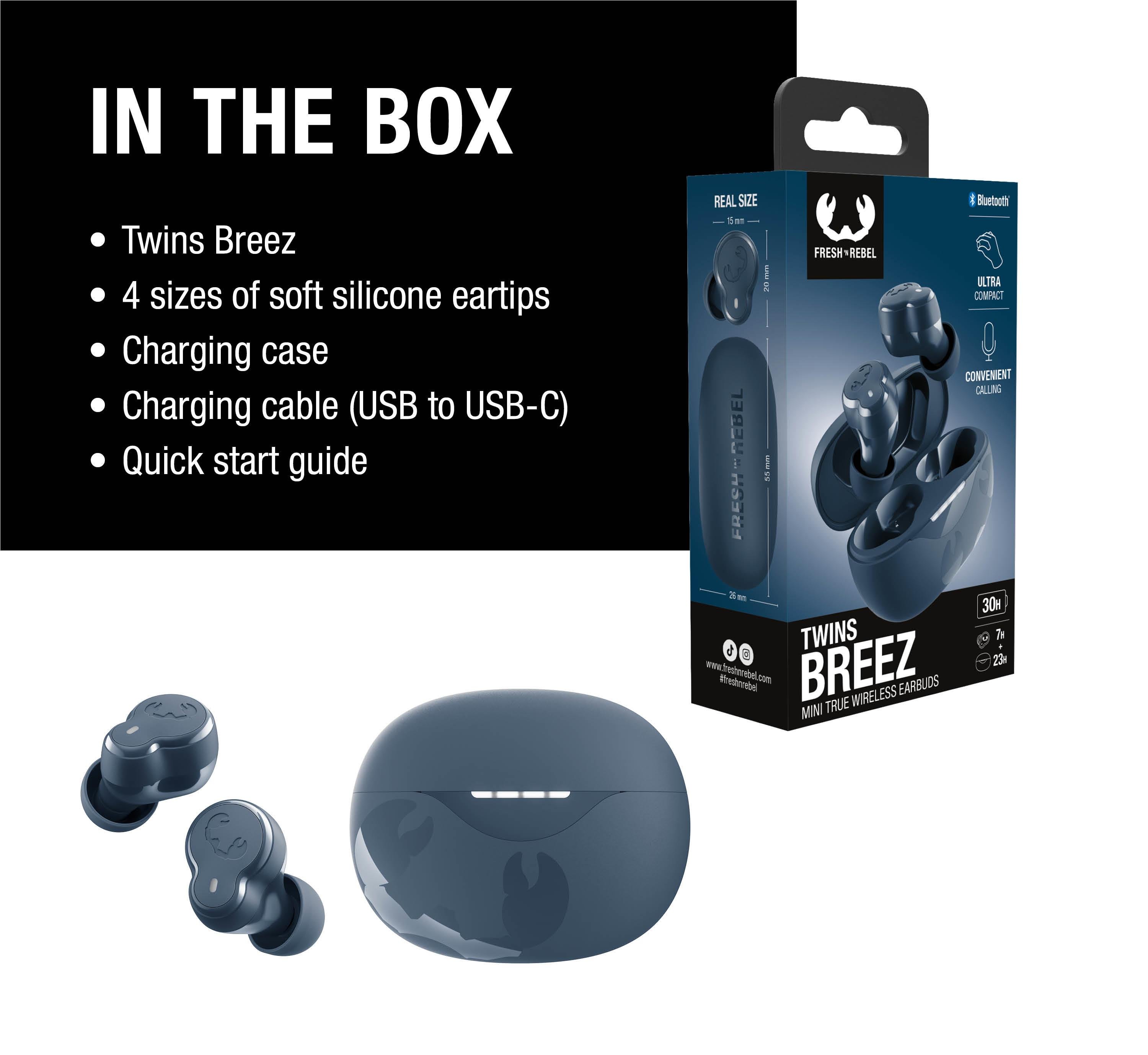 Twins Breez ENC TWS Bluetooth Kulak İçi Kulaklık Çelik Mavi