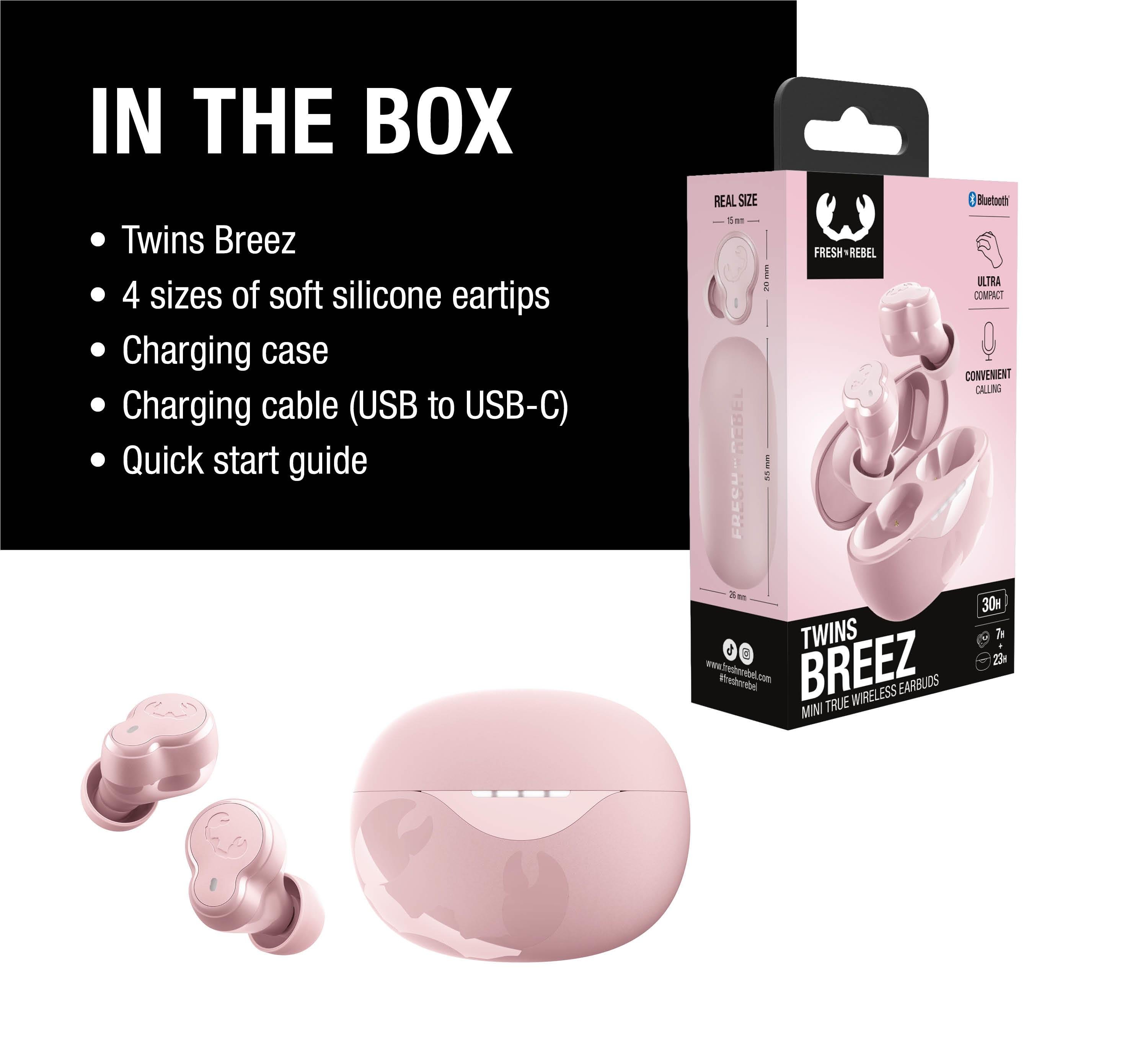 Twins Breez ENC TWS Bluetooth Kulak İçi Kulaklık Pastel Pembe