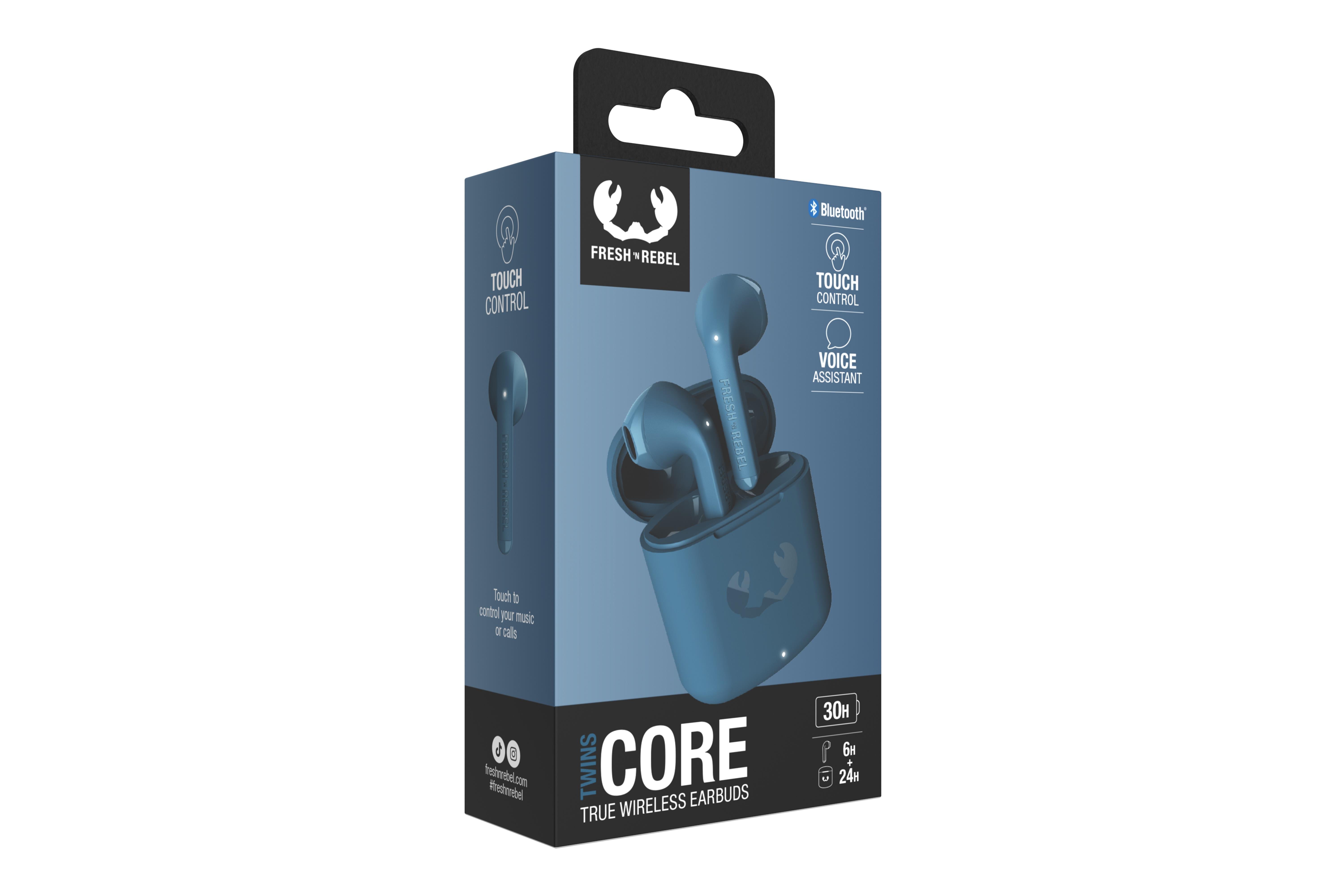 Twins Core TWS Bluetooth Kulak İçi Kulaklık Çelik Mavi