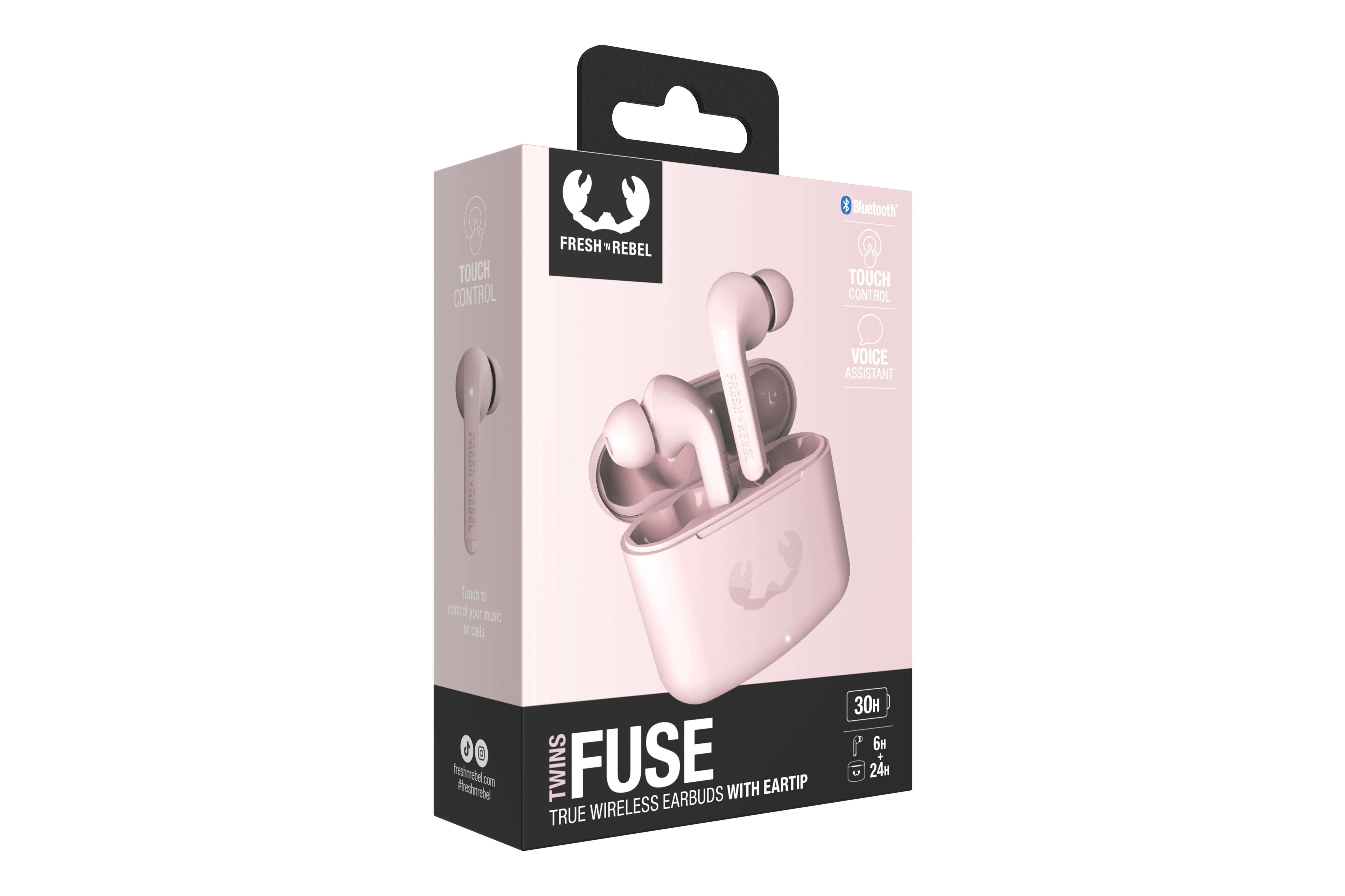 Twins Fuse TWS Bluetooth Kulak İçi Kulaklık Pudra Pembesi