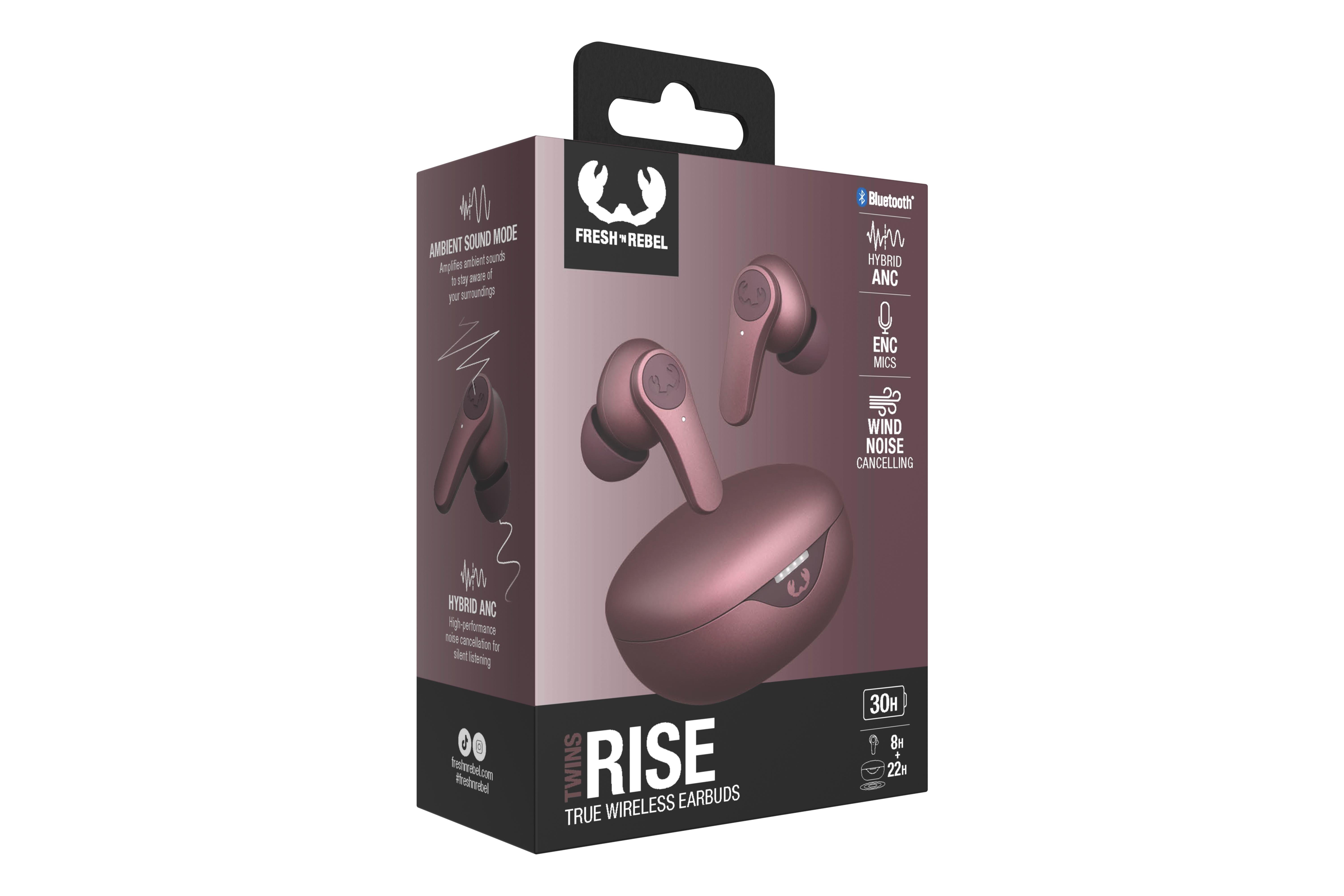 Twins Rise TWS ANC ENC Bluetooth Kulak İçi Kulaklık Derin Leylak