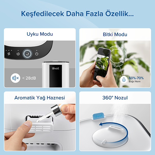 Levoit OasisMist1000S Smart Ultrasonic Cool Mist Tower Hava Nemlendirici