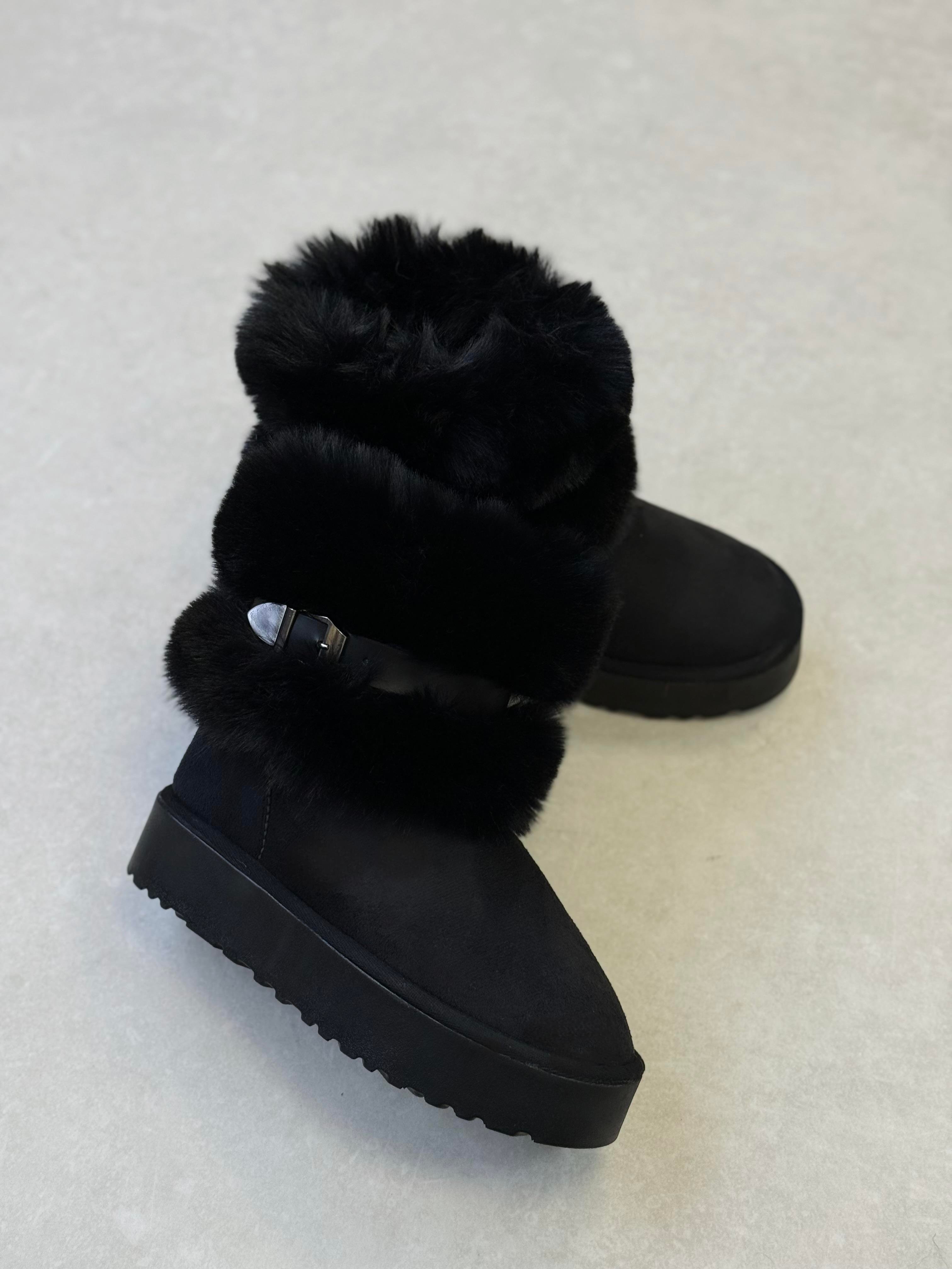 Alisa Tokalı Peluş Siyah Bot 