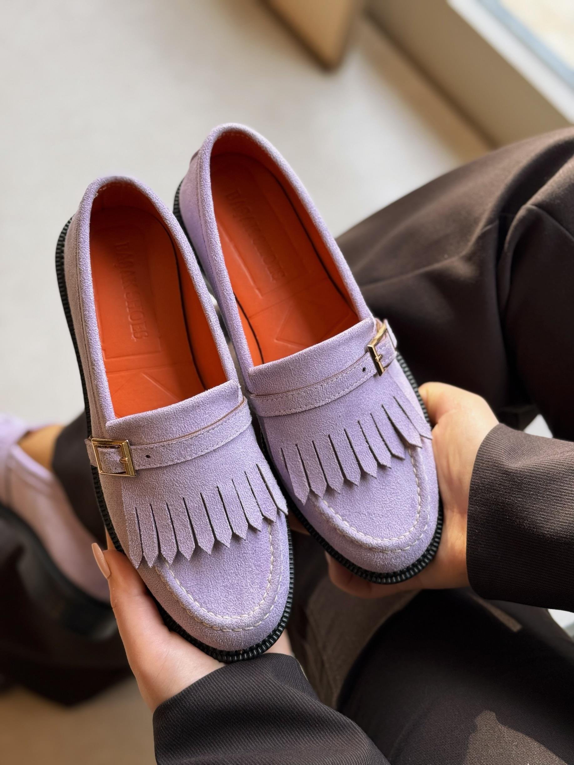 Jesy Püsküllü Toka Detaylı Lila Loafer