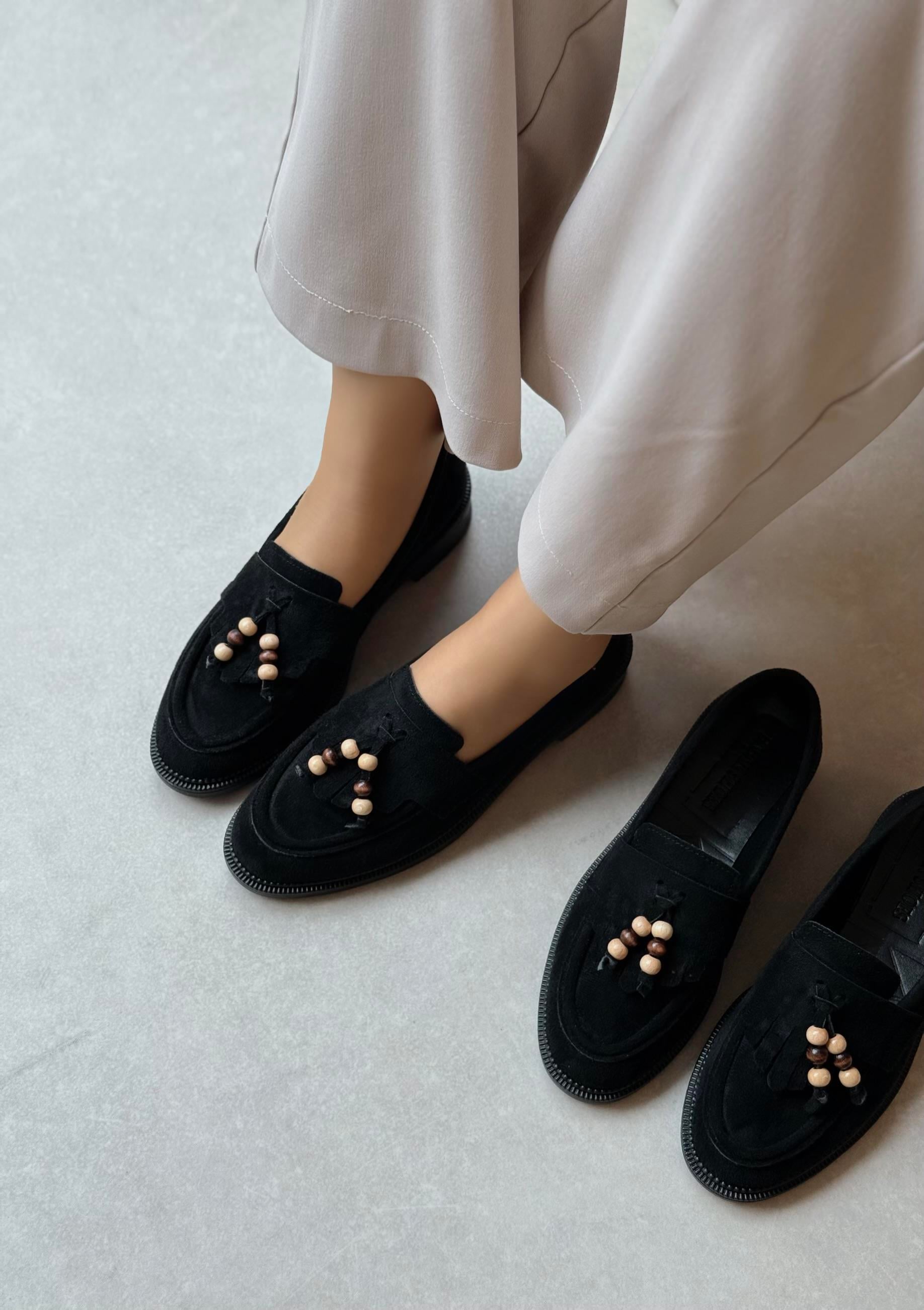 Monarch Püsküllü Siyah Loafer