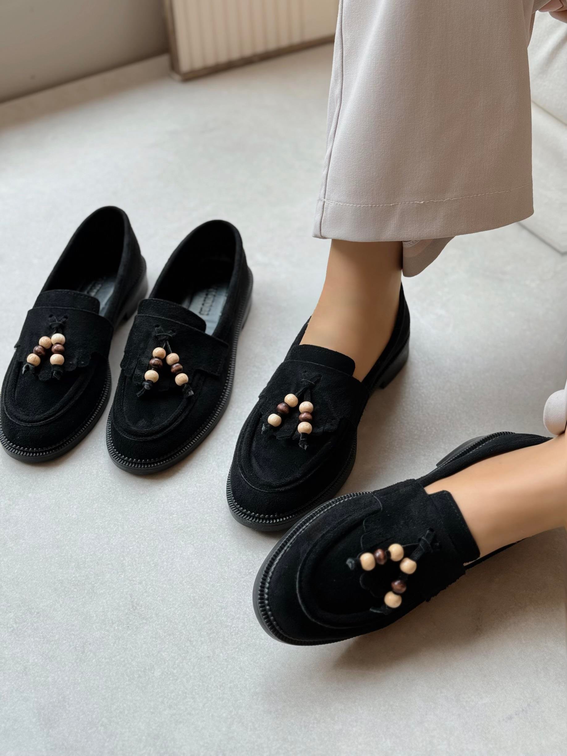Monarch Püsküllü Siyah Loafer