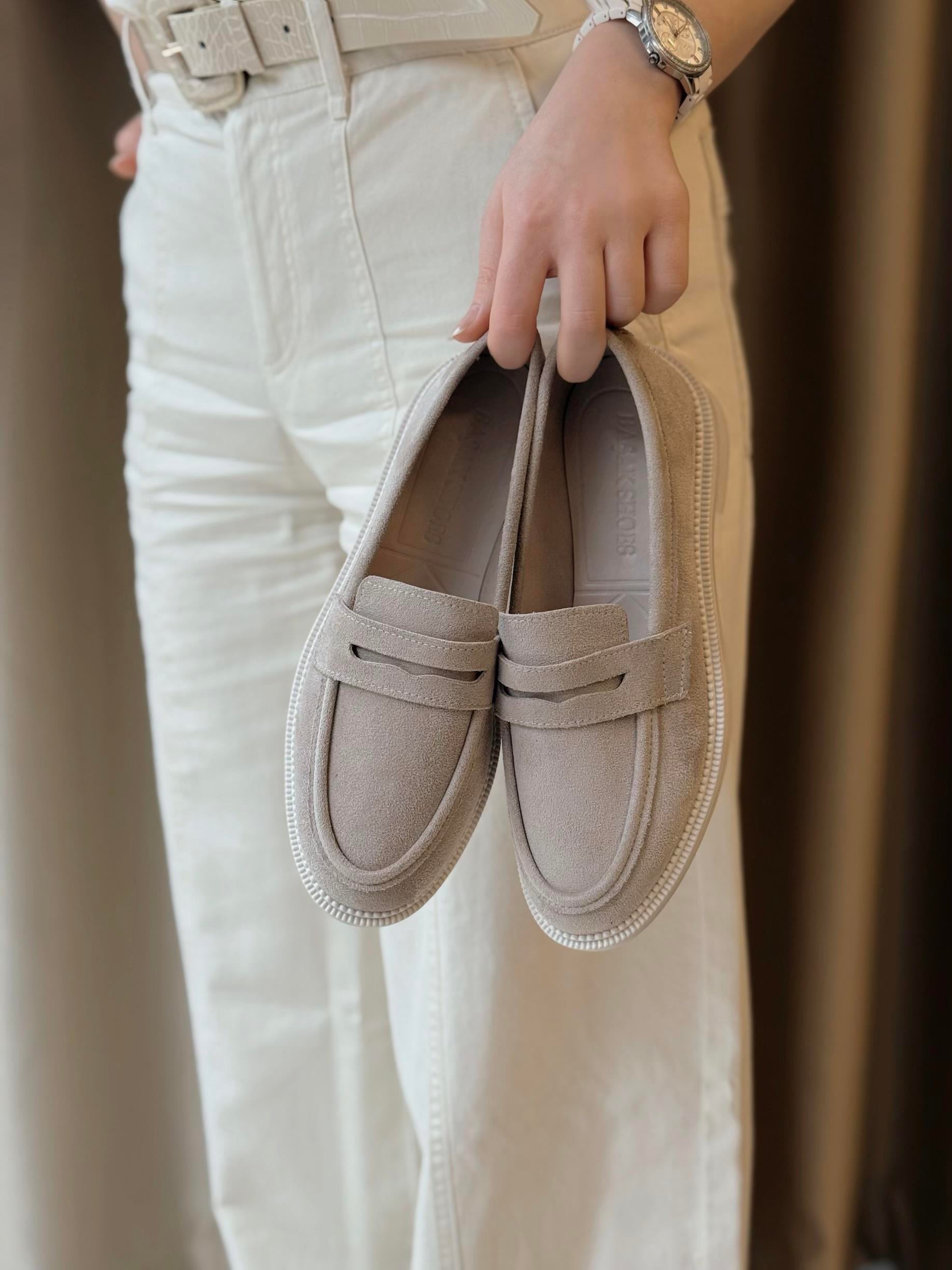 Velora Loafer Kadın Ayakkabı- BEJ SÜET