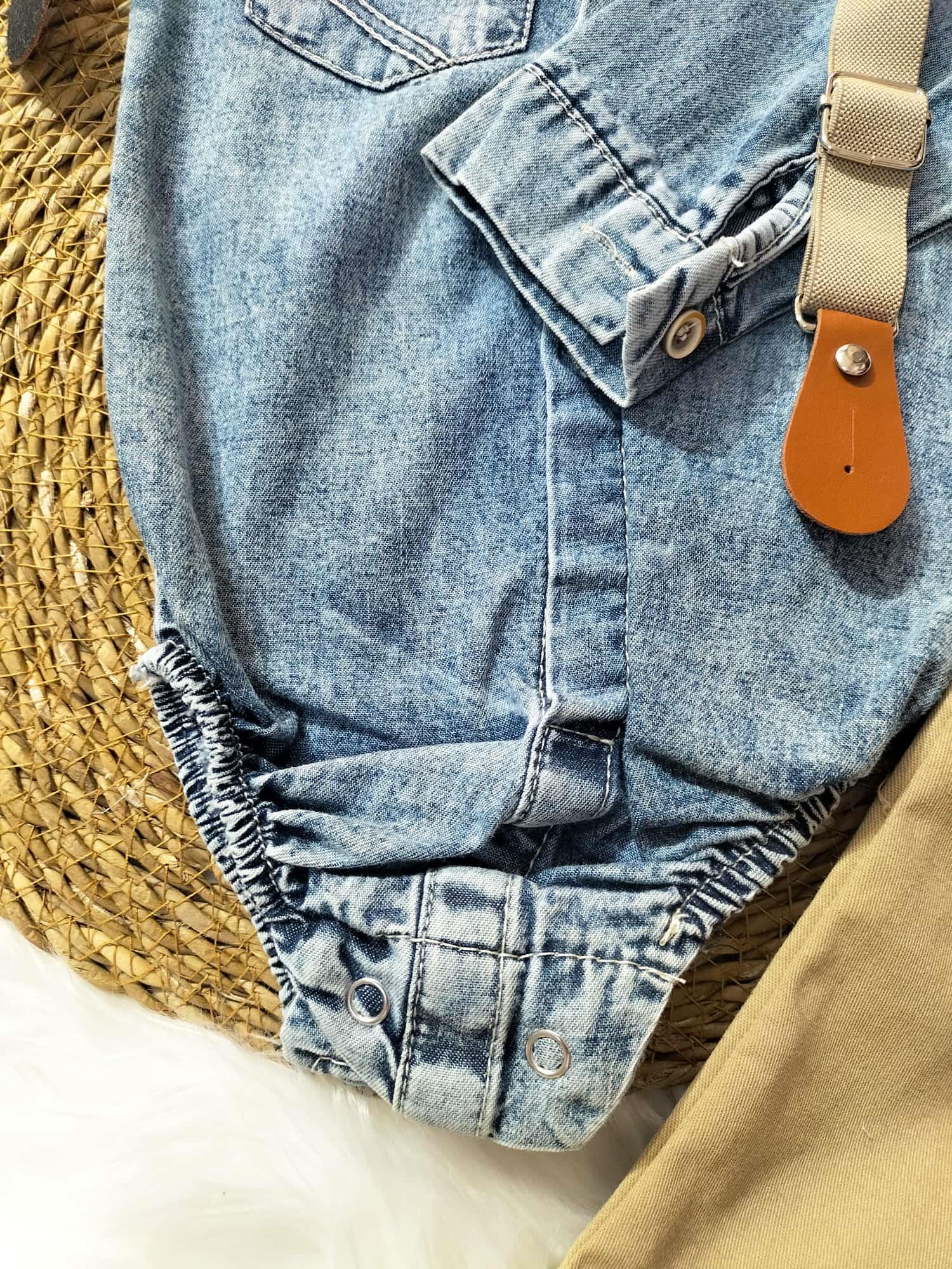  BEBEK KOT GÖMLEK ZINBINLI PANTALON ASKILI PANTOLUNLU
